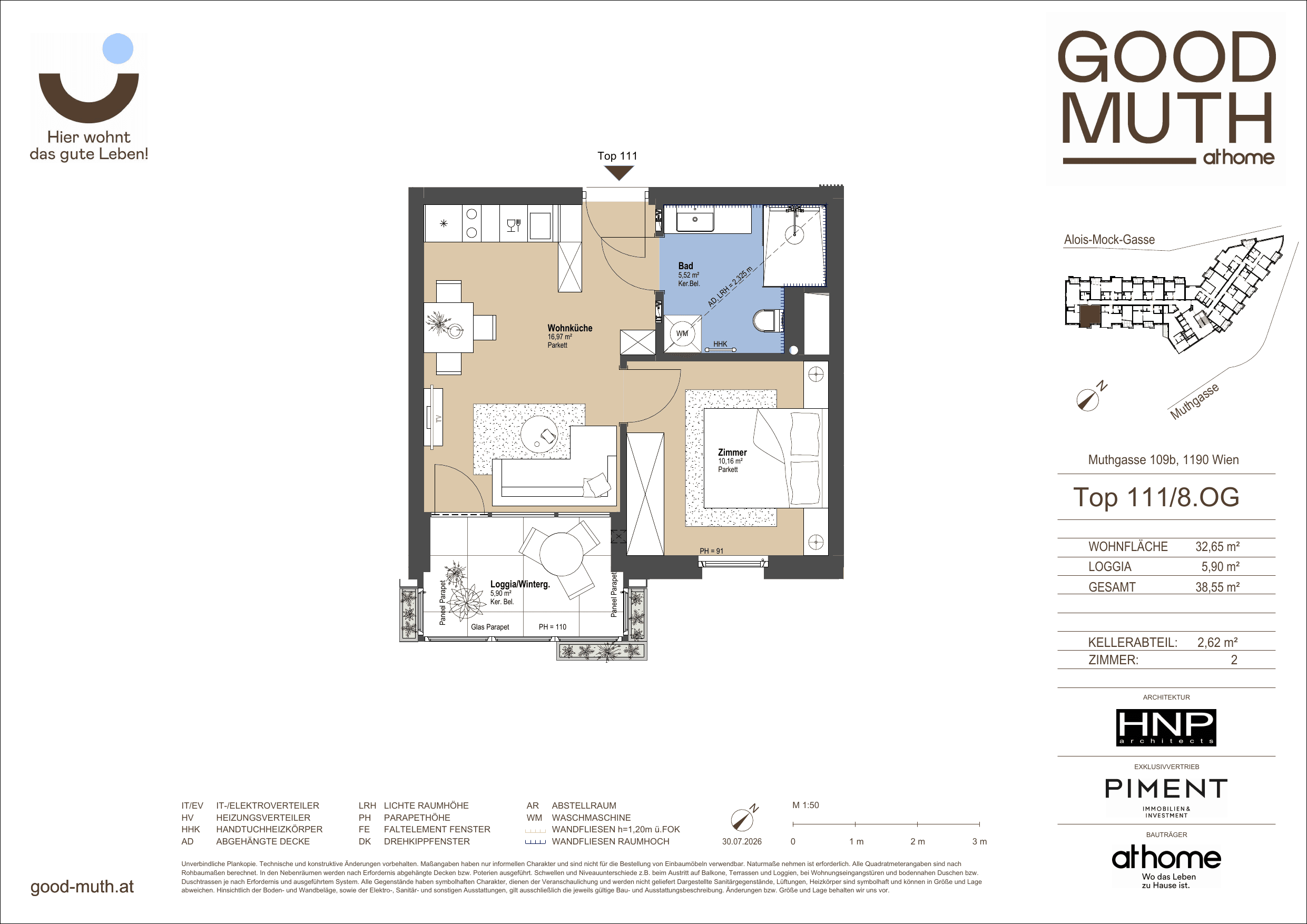 Floorplan Top 15587041 — GOOD MUTH — 2 Rooms — 32.7 m² — 8. OG