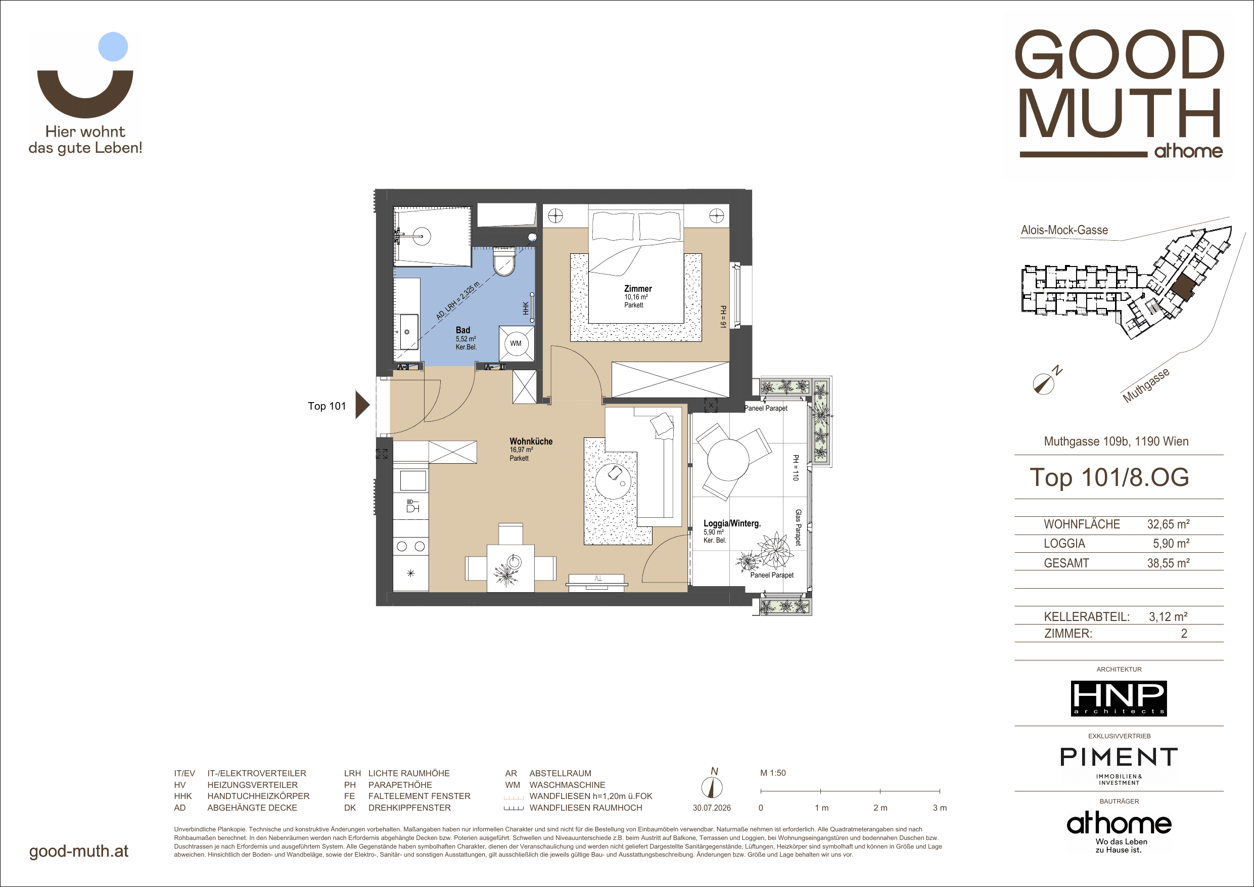 Floorplan Top 15587071 — GOOD MUTH — 2 Rooms — 32.7 m² — 8. OG