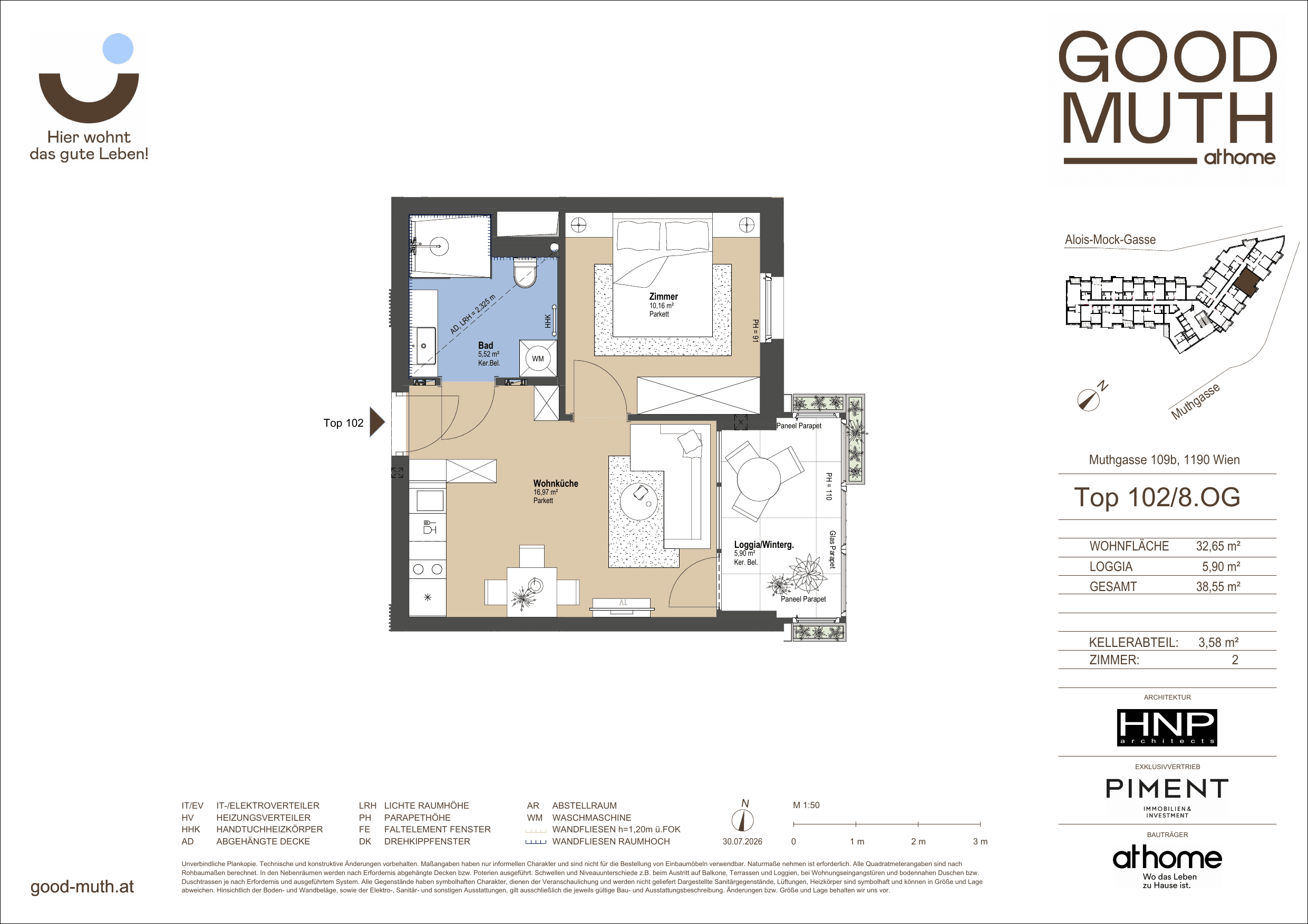 Floorplan Top 15587074 — GOOD MUTH — 2 Rooms — 32.7 m² — 8. OG