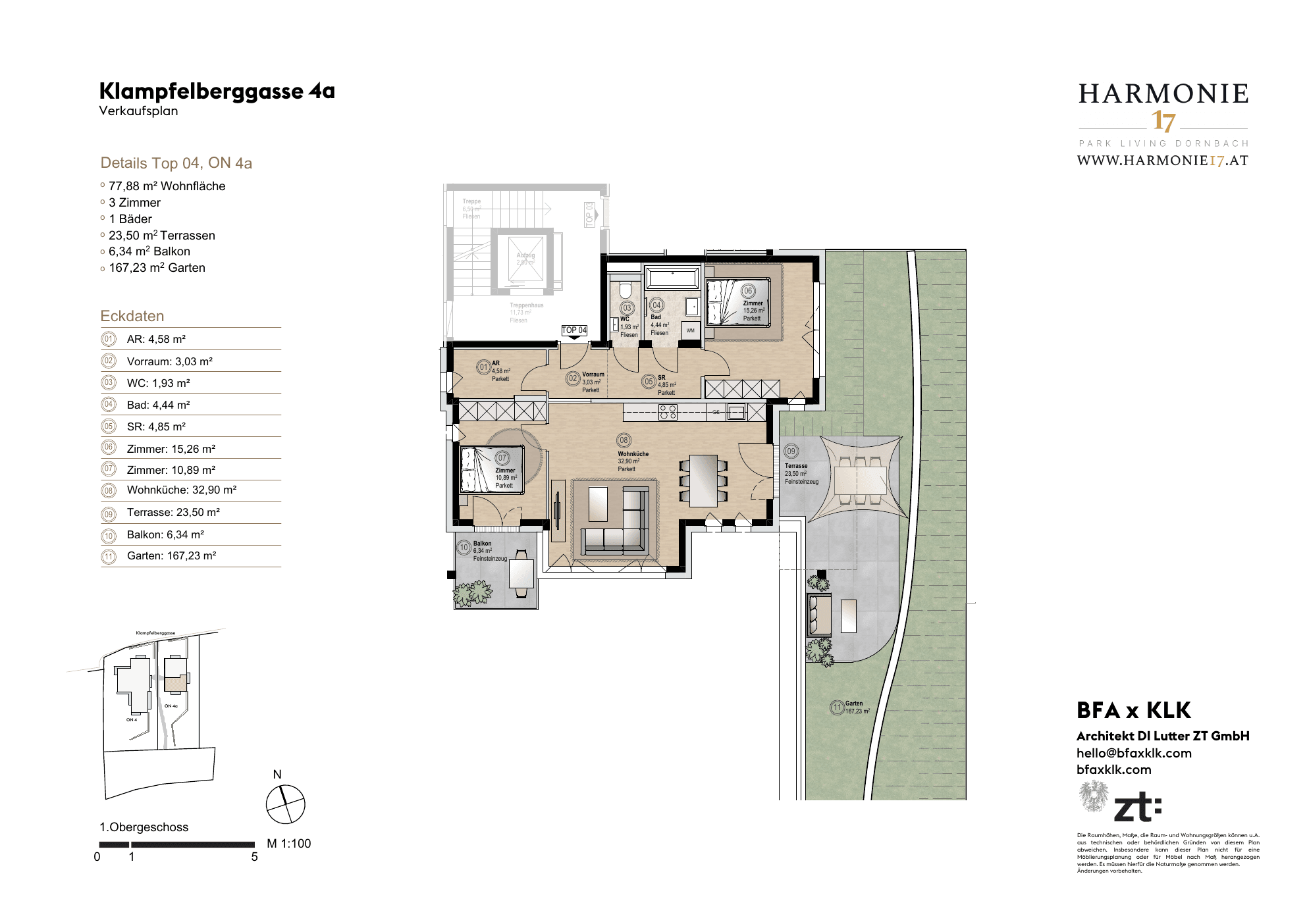 Floorplan Villa 4a Top 4 — Harmonie 17 — 3 Rooms — 77.9 m² — OG1 — Floorplan 1/2