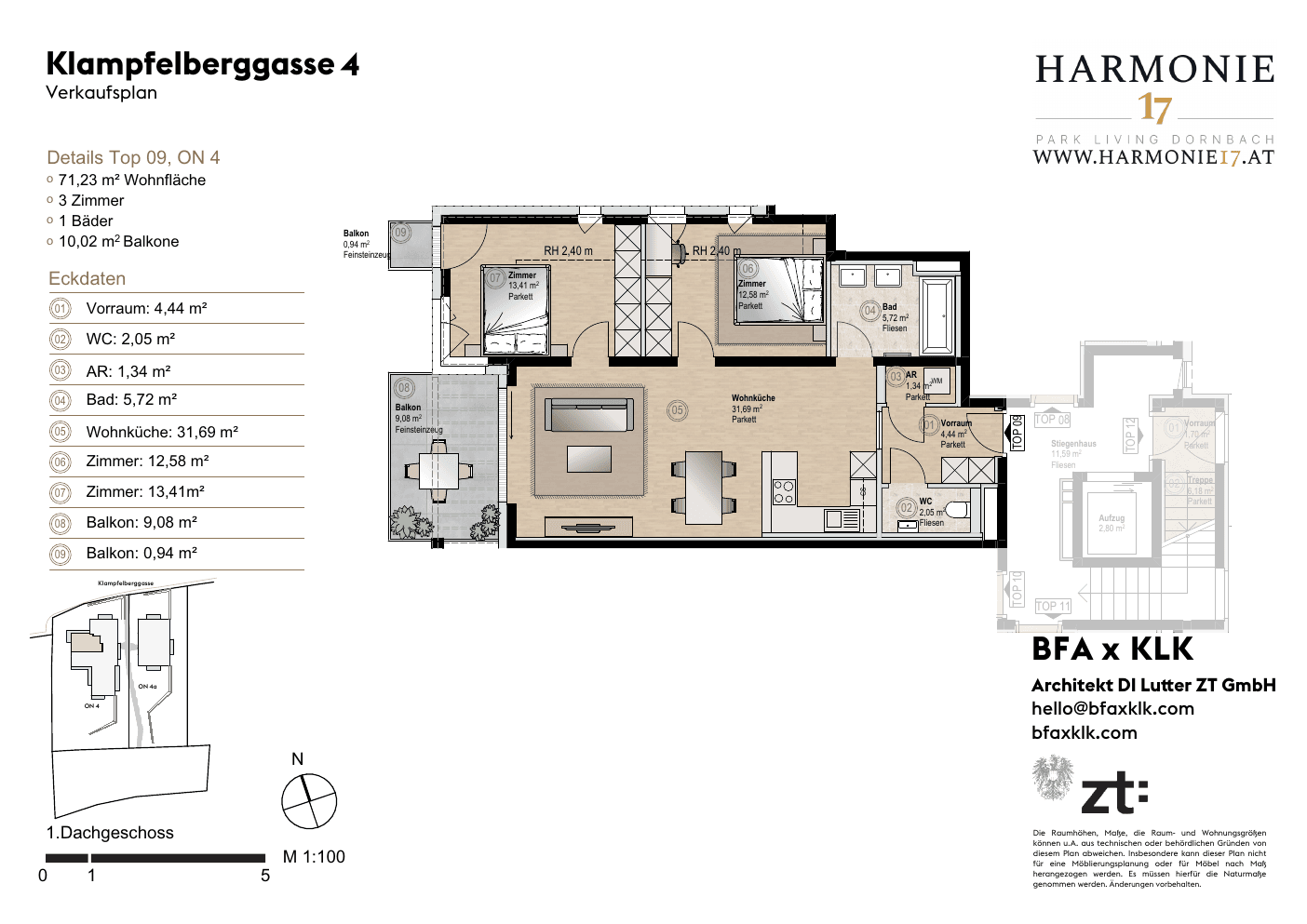 Floorplan Villa 4 Top 9 — Harmonie 17 — 3 Rooms — 71.2 m² — DG1