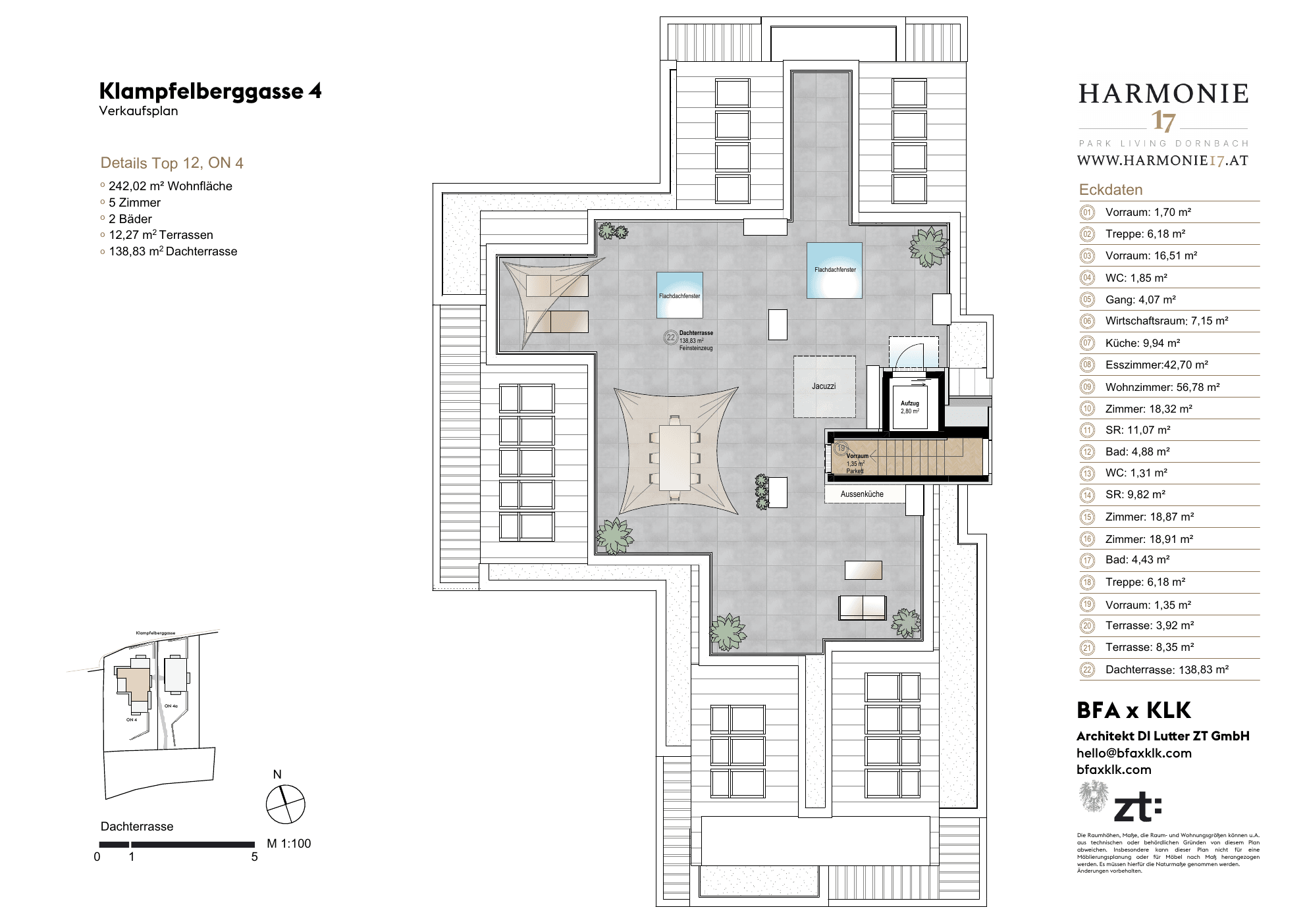 Grundriss Villa 4 Top 12 — Harmonie 17 — 5 Zimmer — 242 m² — DG2 — Grundriss 2/2