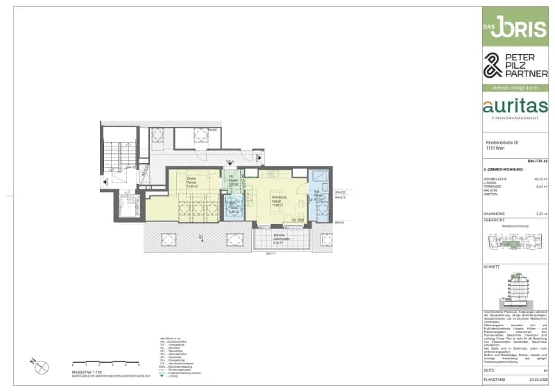 Grundriss Top 49 — Das JORIS — 2 Zimmer — 48 m²