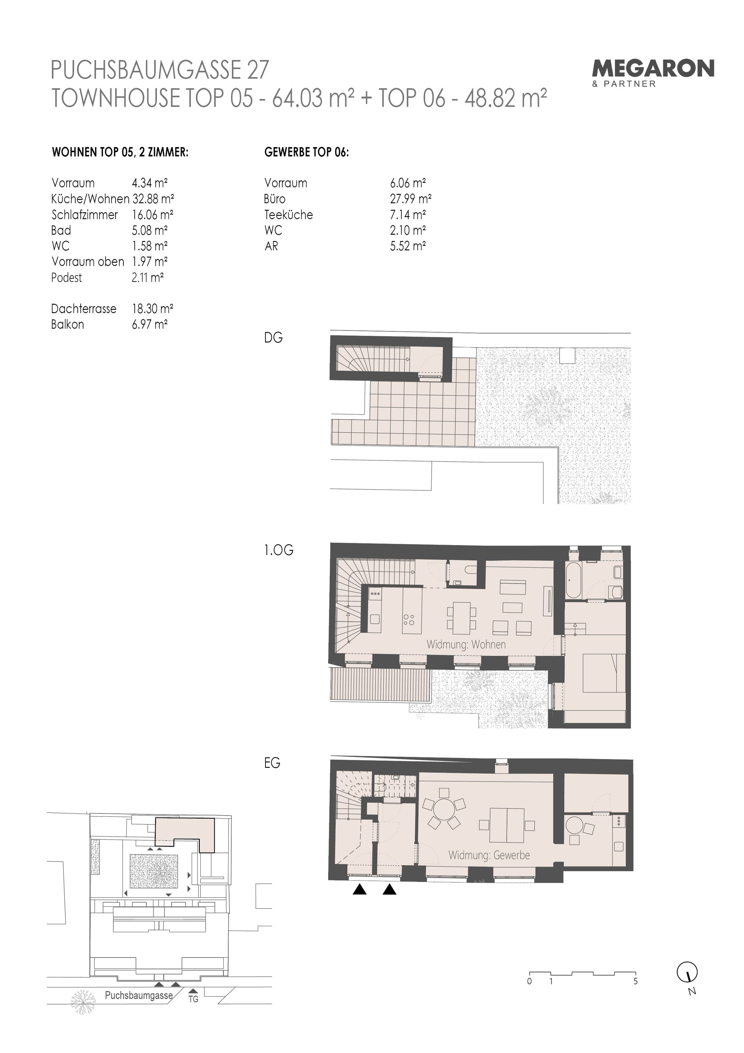 Grundriss Townhaus Top 27-05+06 — Karl im X. — 112,9 m² — EG