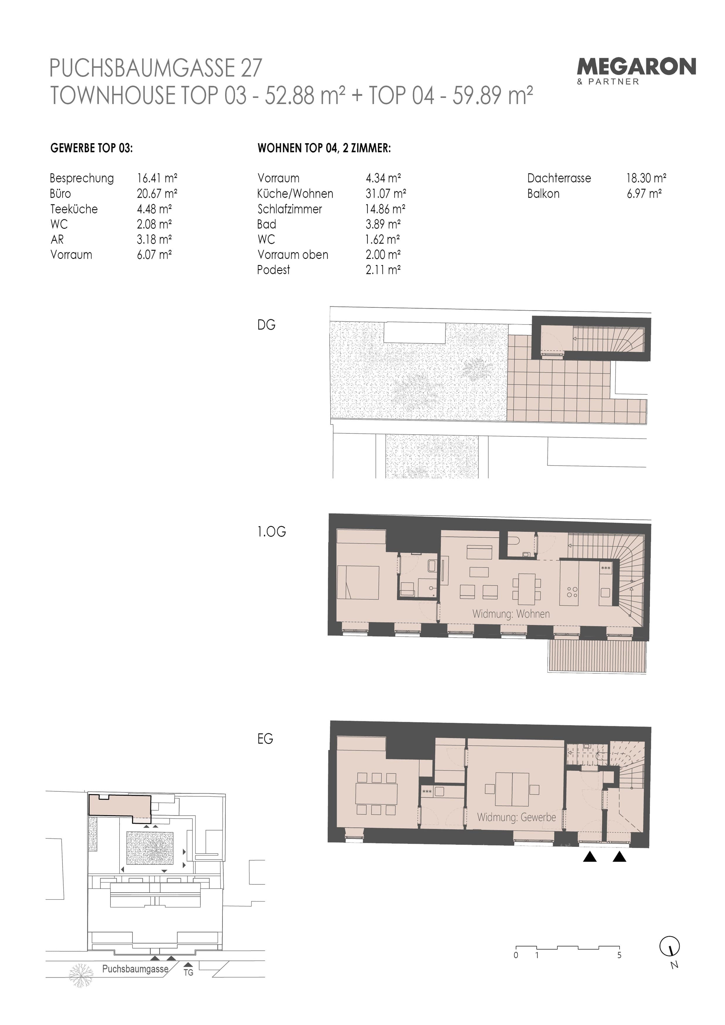 Grundriss Townhaus Top 27-03+04 — Karl im X. — 112,8 m² — EG