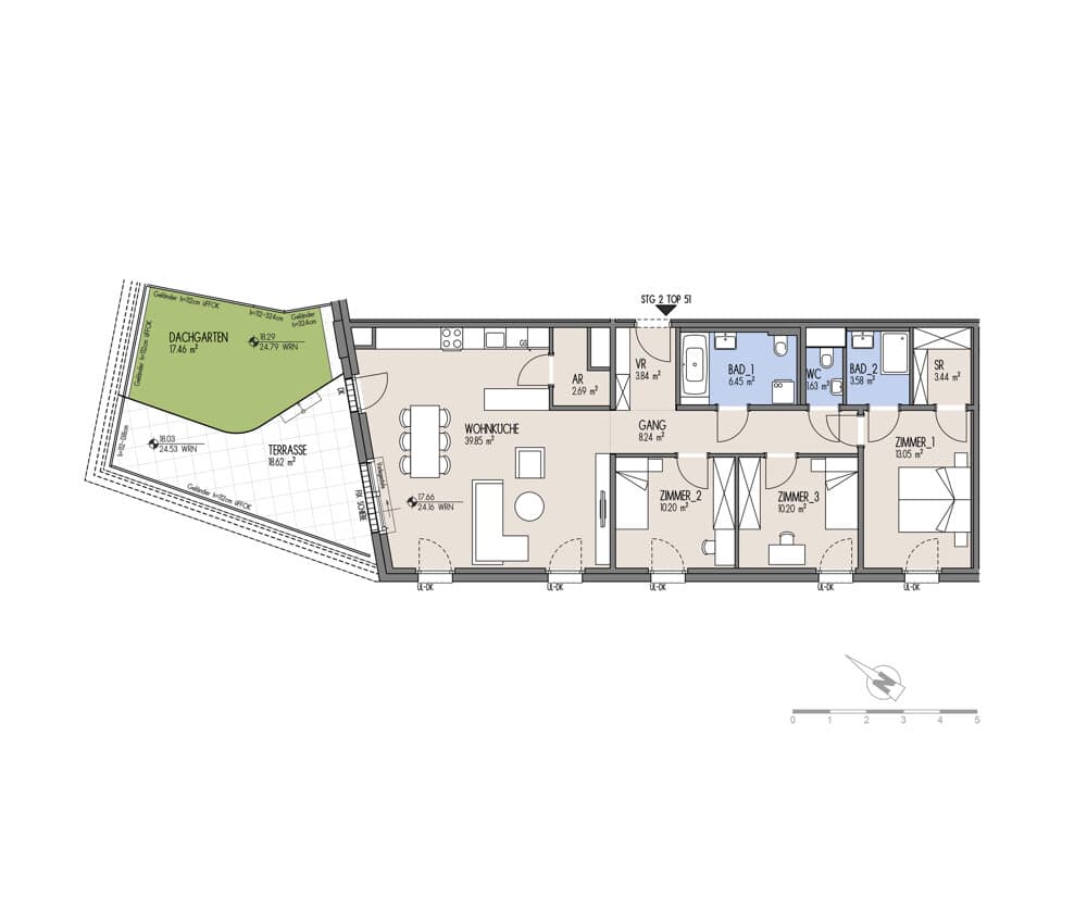 Floorplan Top 02-051 — NordGlück – Living Point 21 — 4 Rooms — 103.2 m² — 6