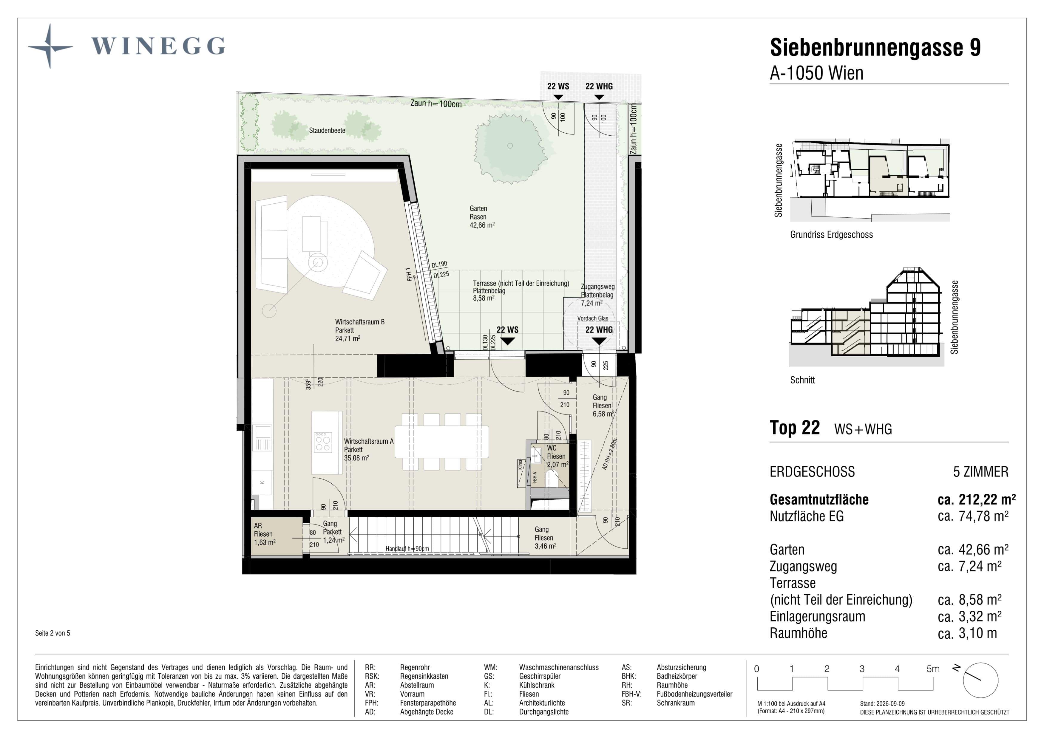 Grundriss Top 22 — Margaret — 4 Zimmer — 203 m² — EG — Grundriss 1/5