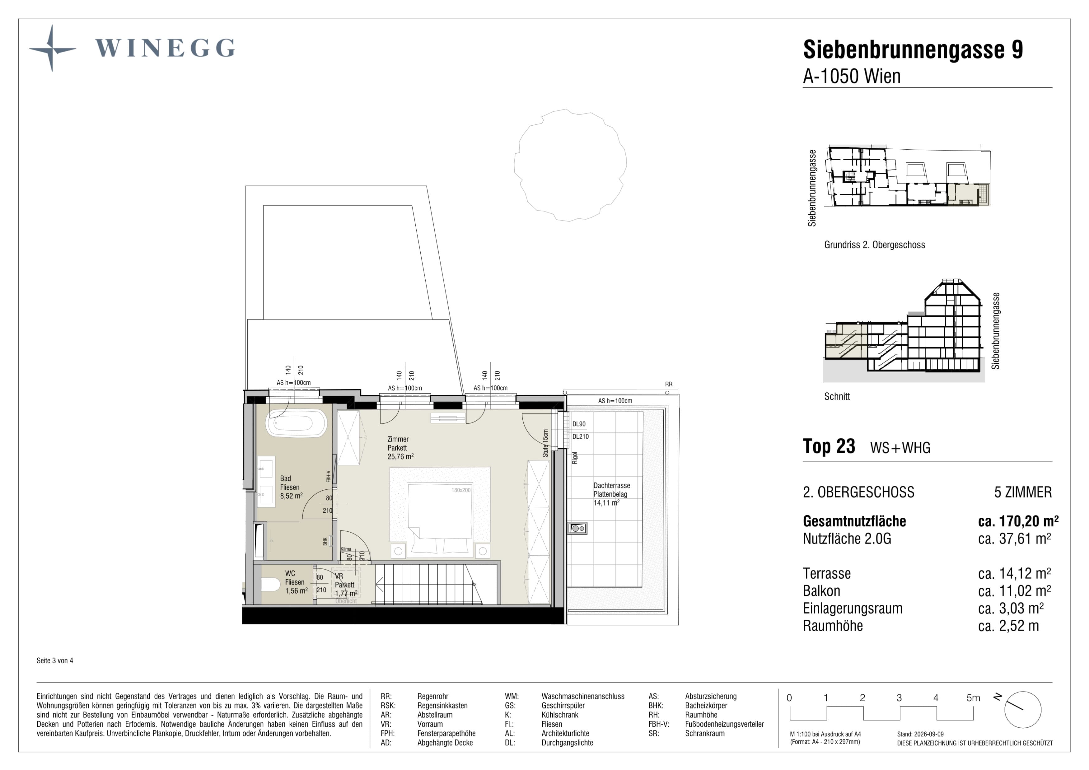 Grundriss Top 23 — Margaret — 4 Zimmer — 158,5 m² — EG — Grundriss 3/4
