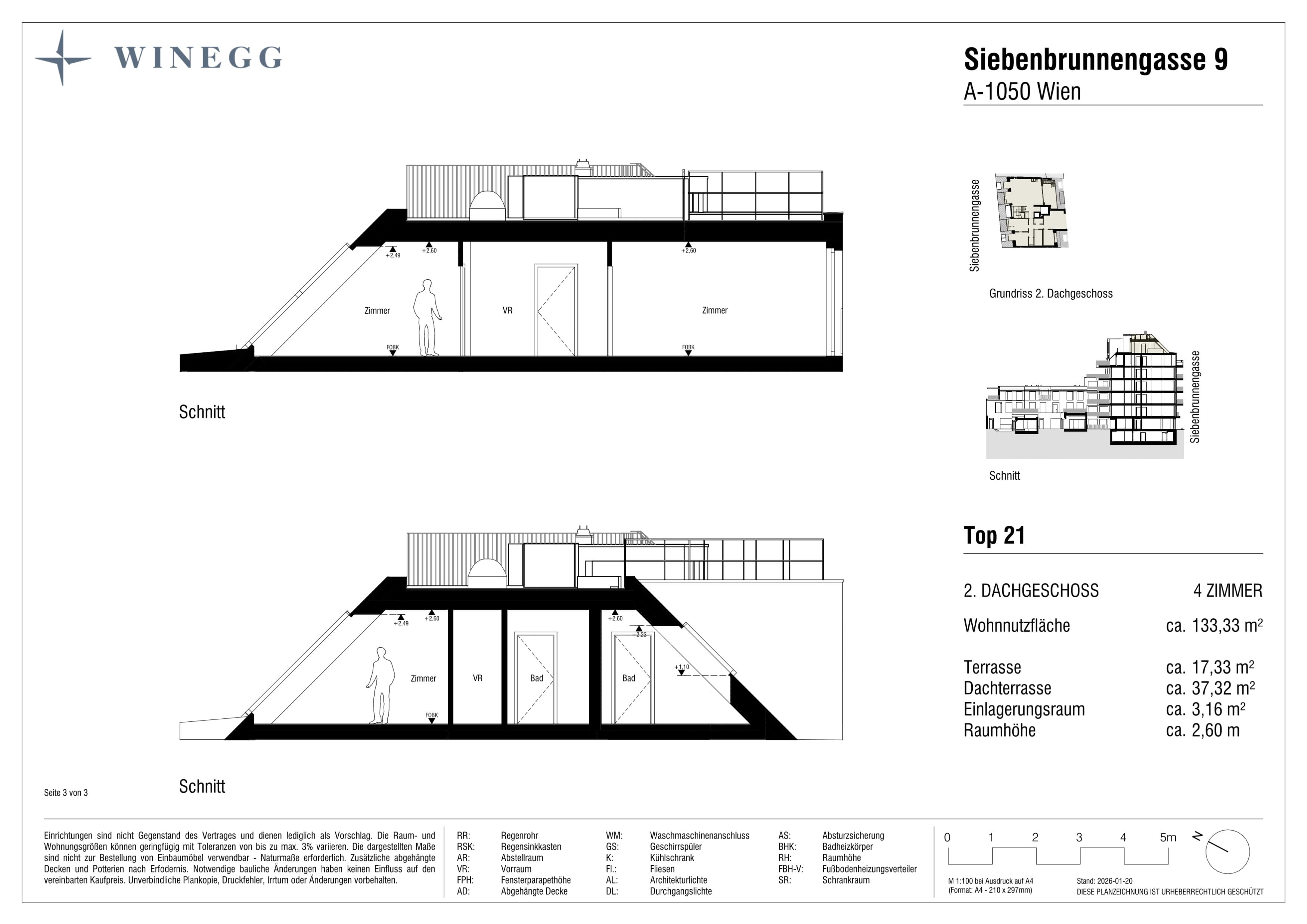 Grundriss Top 21 — Margaret — 4 Zimmer — 133,3 m² — 2. DG — Grundriss 3/3