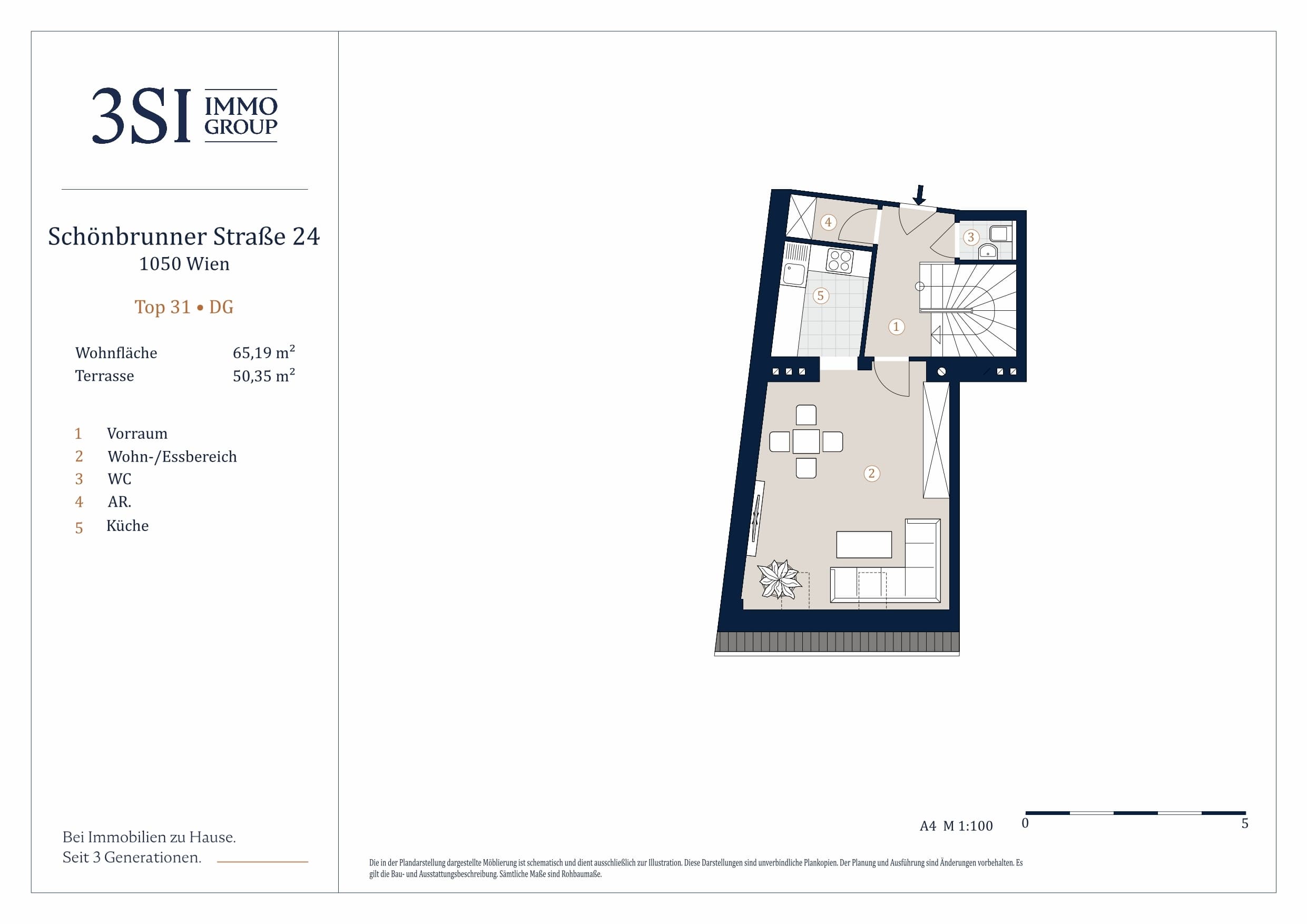 Grundriss Top 1/31 — MARGRET'S — 2 Zimmer — 65,2 m² — DG — Grundriss 1/2