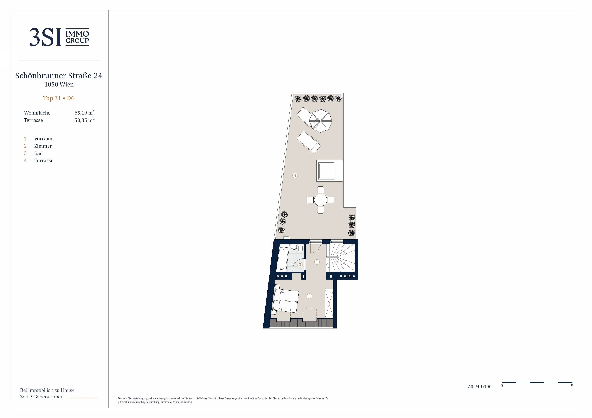 Grundriss Top 1/31 — MARGRET'S — 2 Zimmer — 65,2 m² — DG — Grundriss 2/2