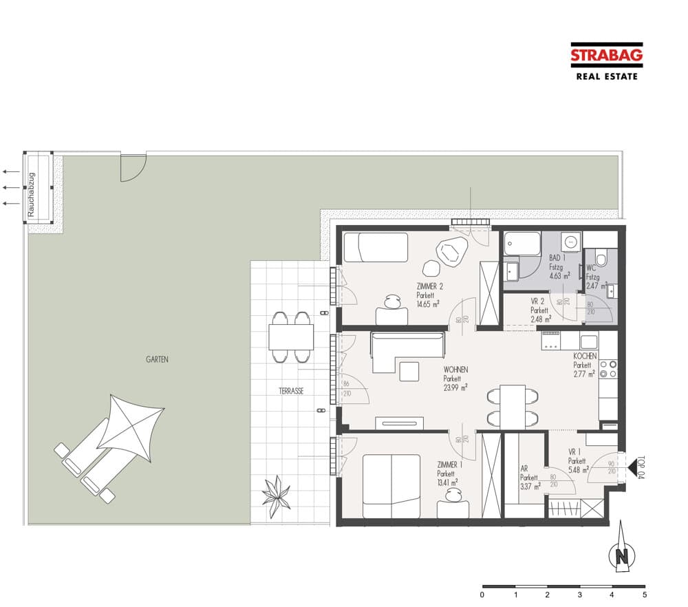Grundriss Top 4 — Mein:G — 3 Zimmer — 73,3 m² — EG