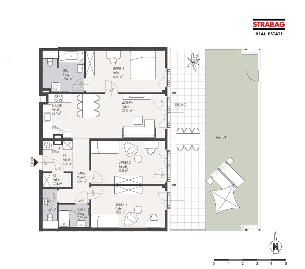 Grundriss Top 9 — Mein:G — 4 Zimmer — 101,7 m² — EG