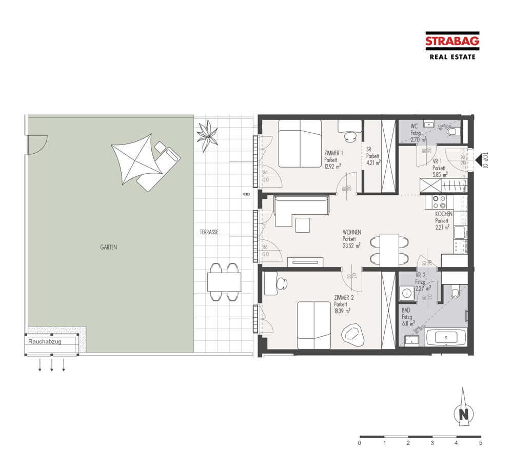 Grundriss Top 1 — Mein:G — 3 Zimmer — 78,2 m² — EG