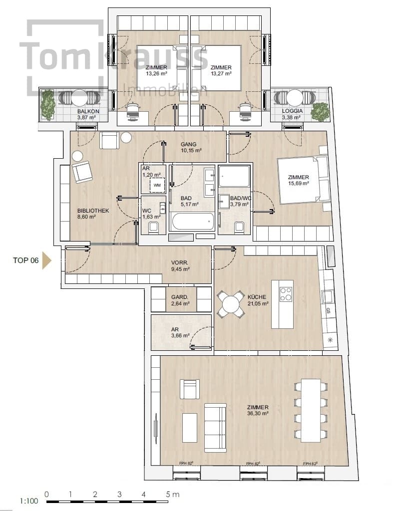 Grundriss Top 6 — MORE VIENNA — 5 Zimmer — 149,2 m²