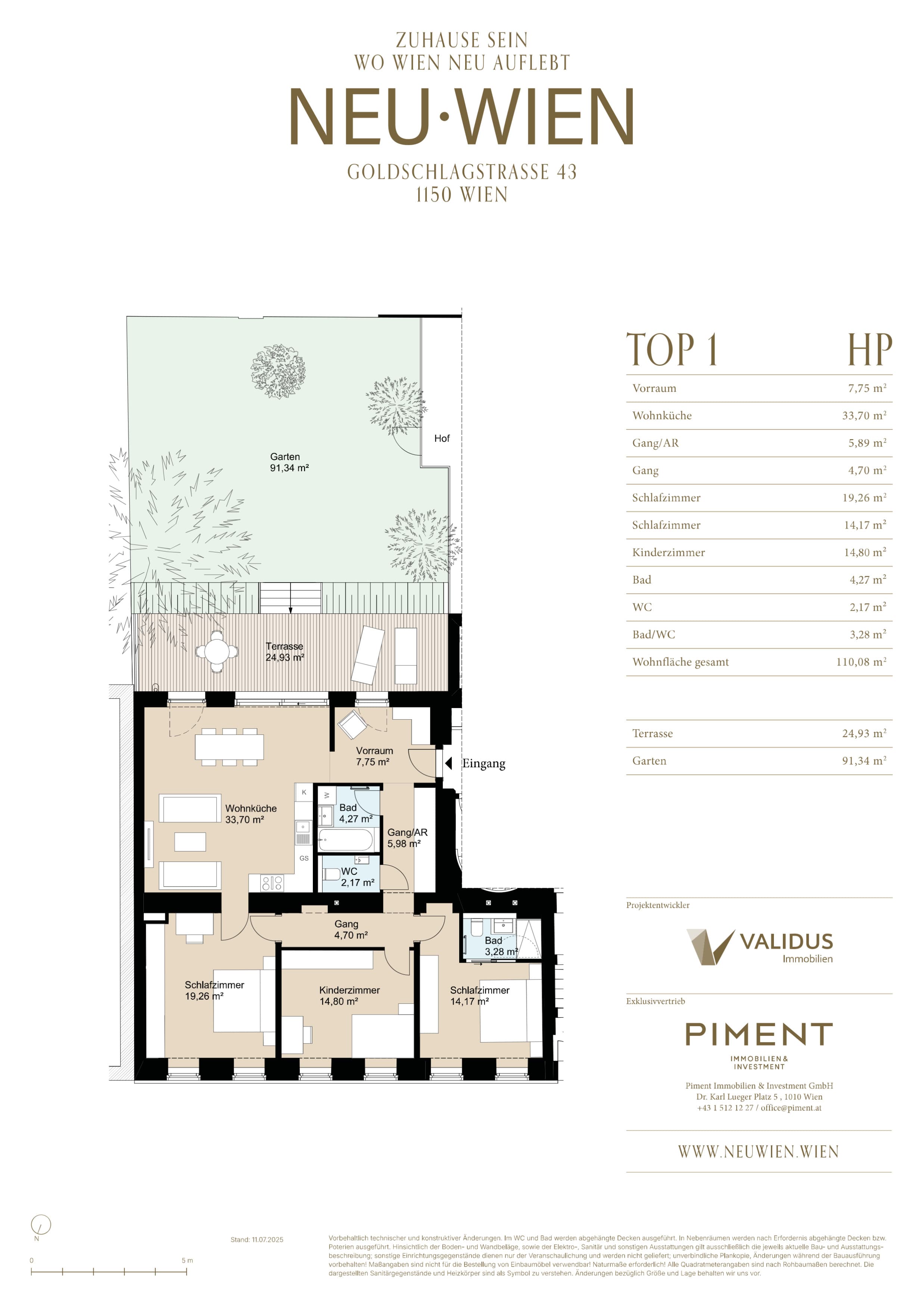 Grundriss Top 1 — NEU WIEN — 4 Zimmer — 110,1 m² — EG