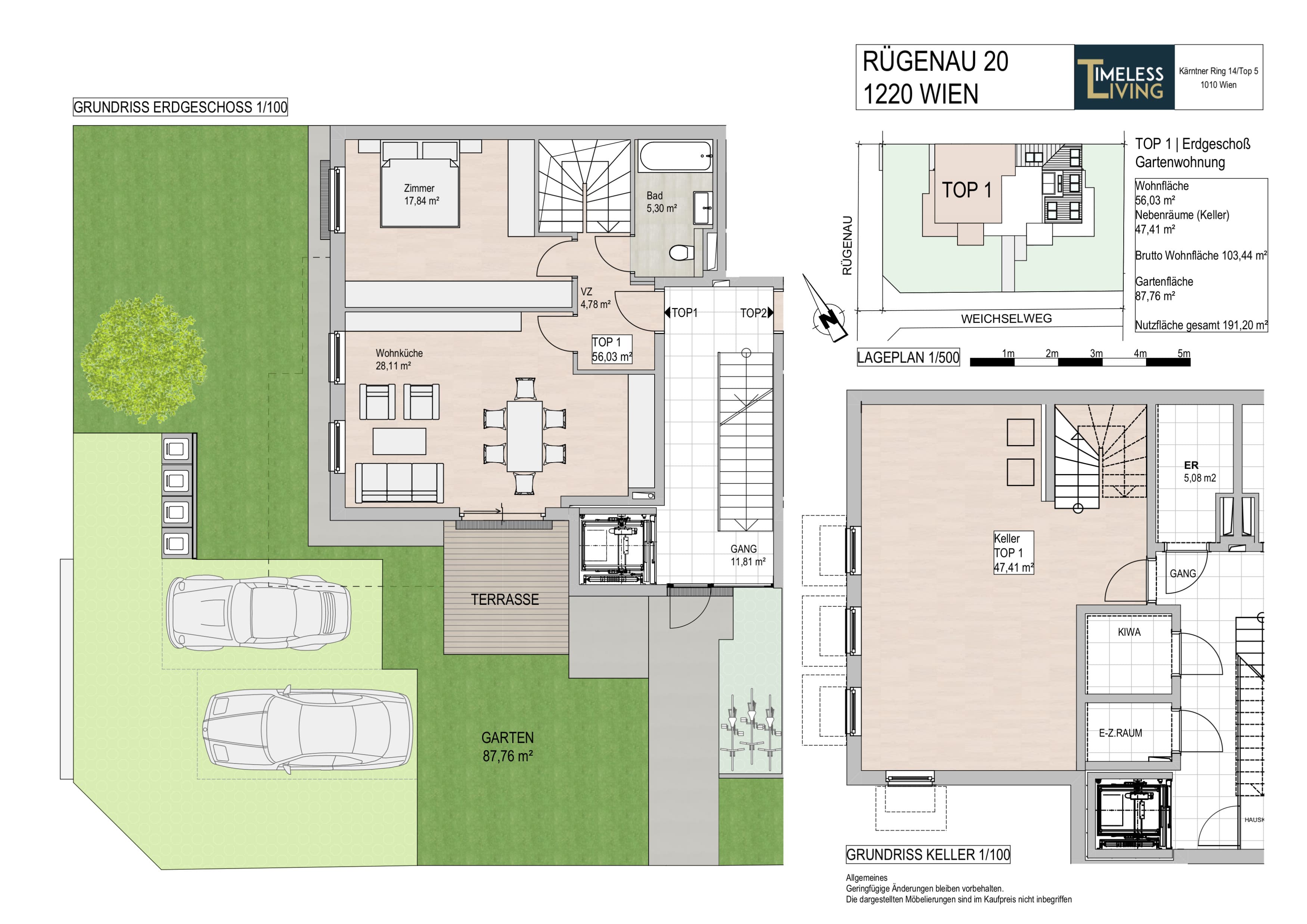 Floorplan Top 1 — Rügenau 20 — 56 m² — EG