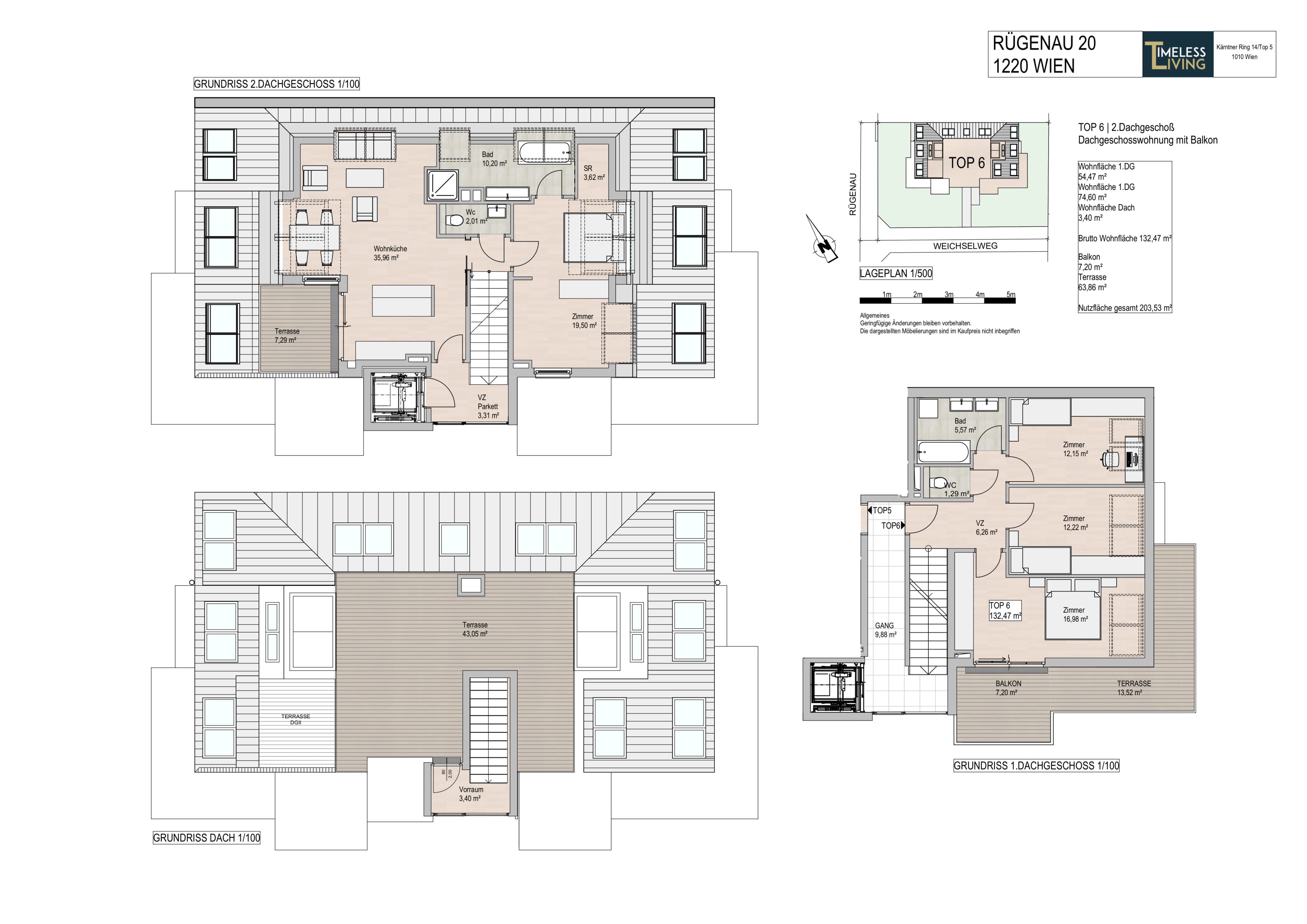Floorplan Top 6 — Rügenau 20 — 4 Rooms — 128 m² — 1. DG — Floorplan 1/4