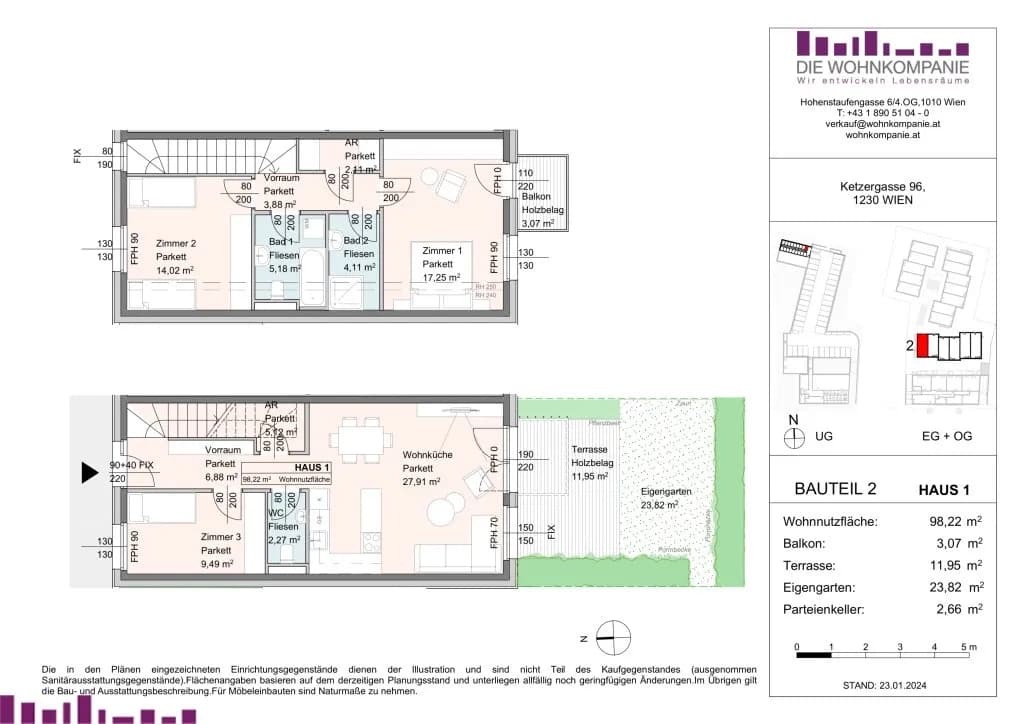 Grundriss Top HAUS 1 — Subin23 — 4 Zimmer — EG