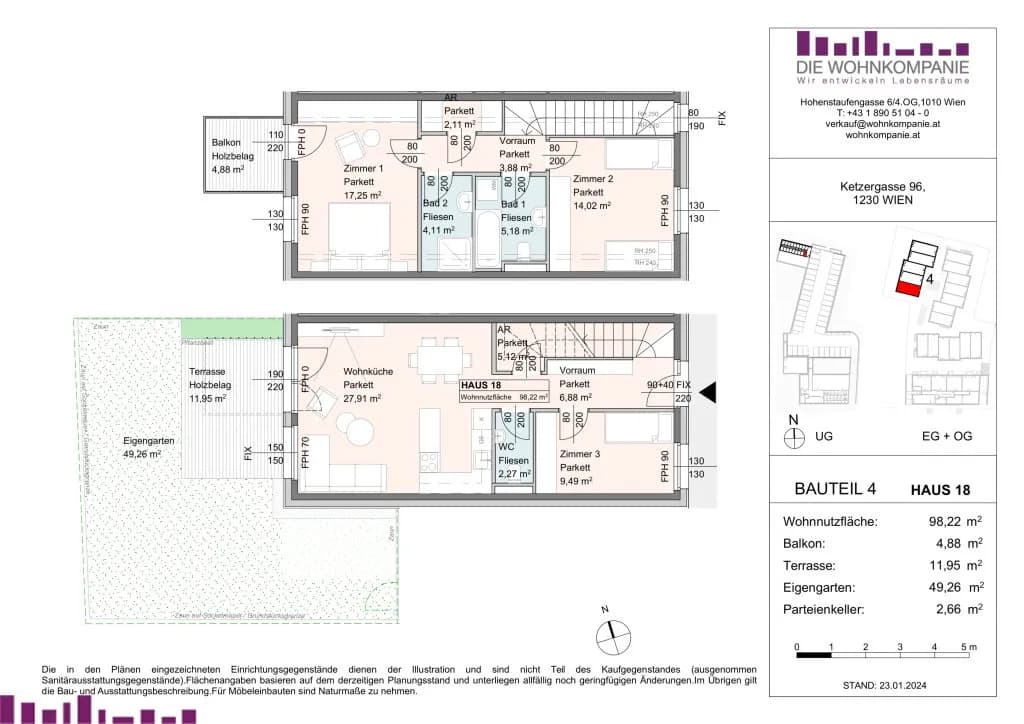 Grundriss Top HAUS 18 — Subin23 — 4 Zimmer — 98,2 m² — EG