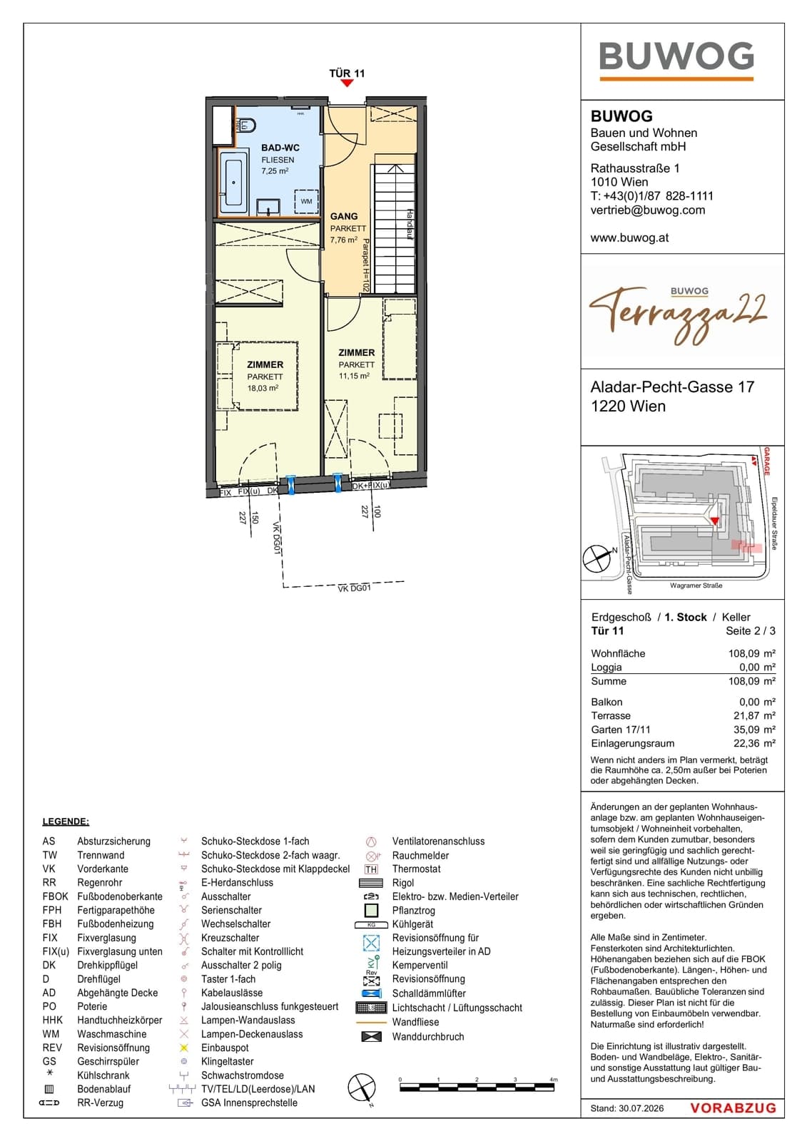 Floorplan Top 17.11 — Terrazza22 — 4 Rooms — 108.1 m² — EG — Nordost — Floorplan 2/3