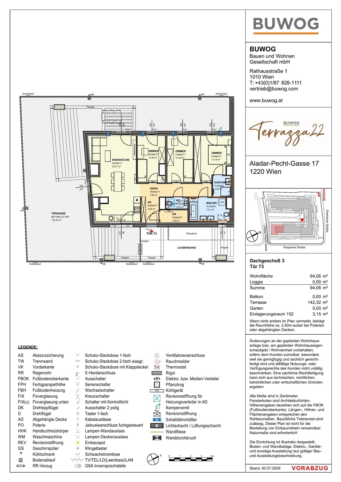 Floorplan Top 17.73 — Terrazza22 — 4 Rooms — 94 m² — 3. DG — Nordwest