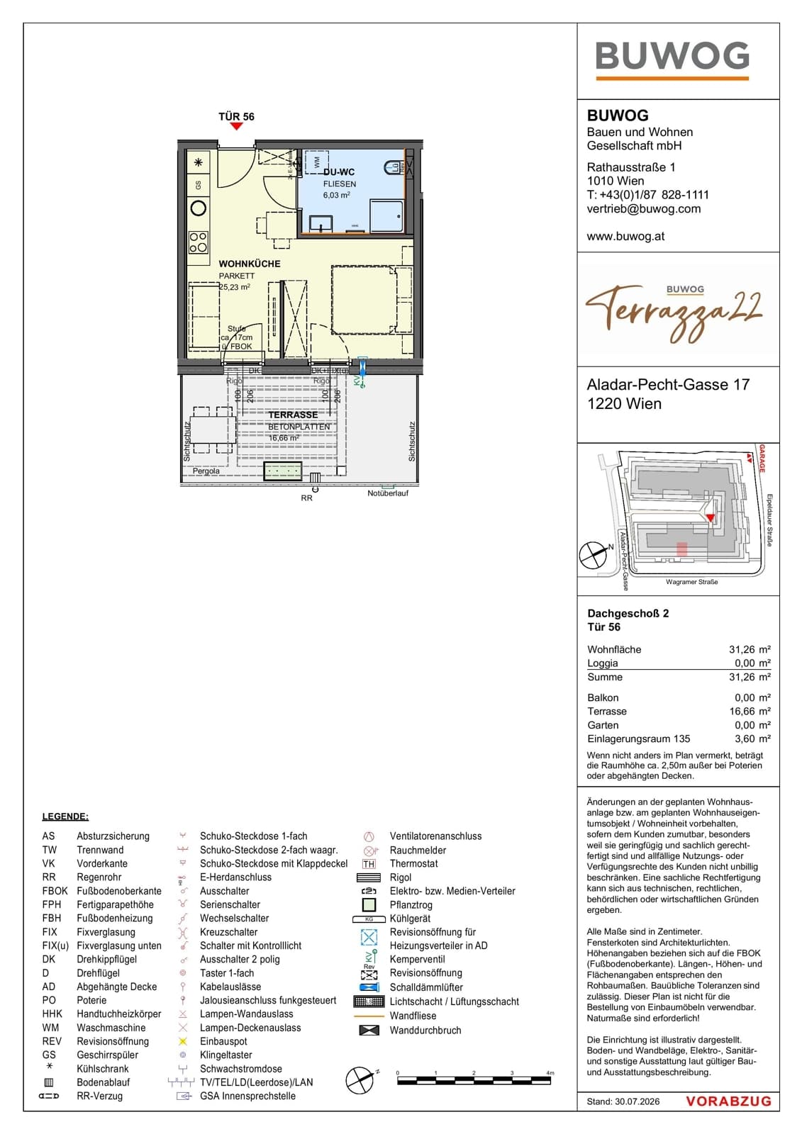 Floorplan Top 17.56 — Terrazza22 — 1 Rooms — 31.3 m² — 2. DG — Südost