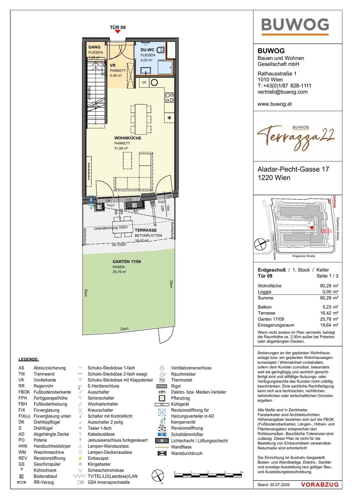 Floorplan Top 17.09 — Terrazza22 — 3 Rooms — 90.3 m² — EG — Nordost — Floorplan 1/3