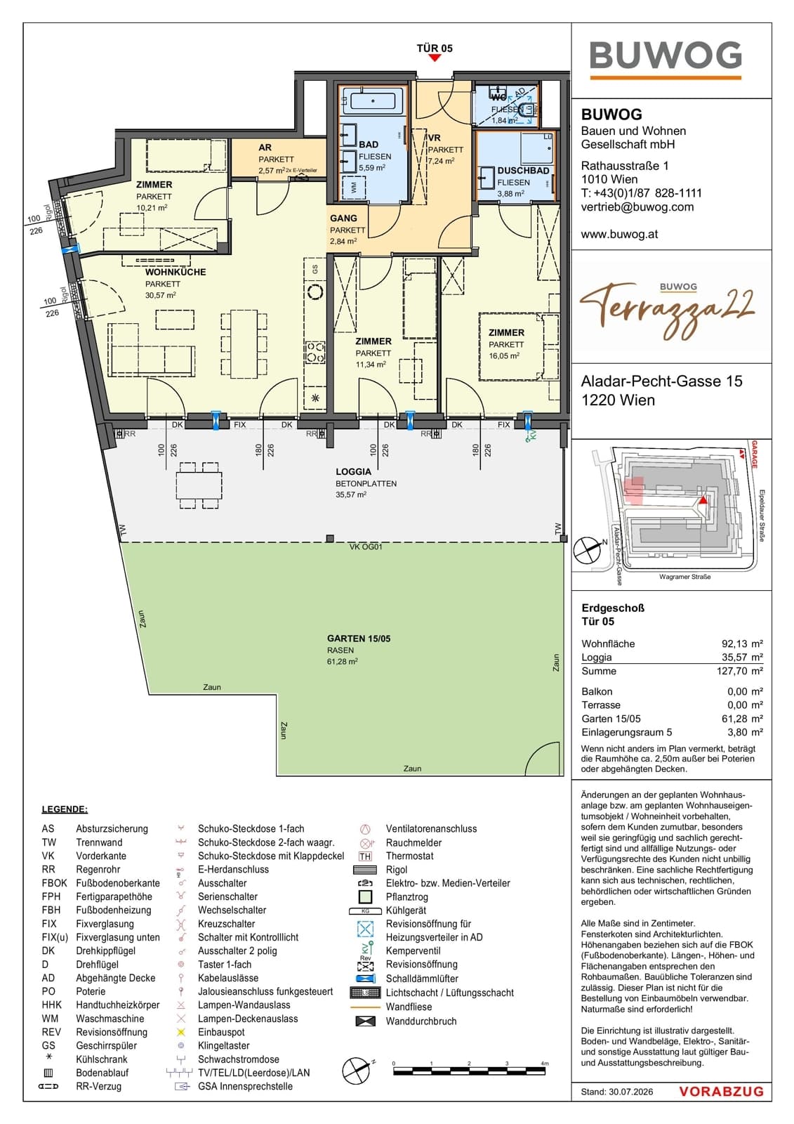 Floorplan Top 15.05 — Terrazza22 — 4 Rooms — 92.1 m² — EG — Südost