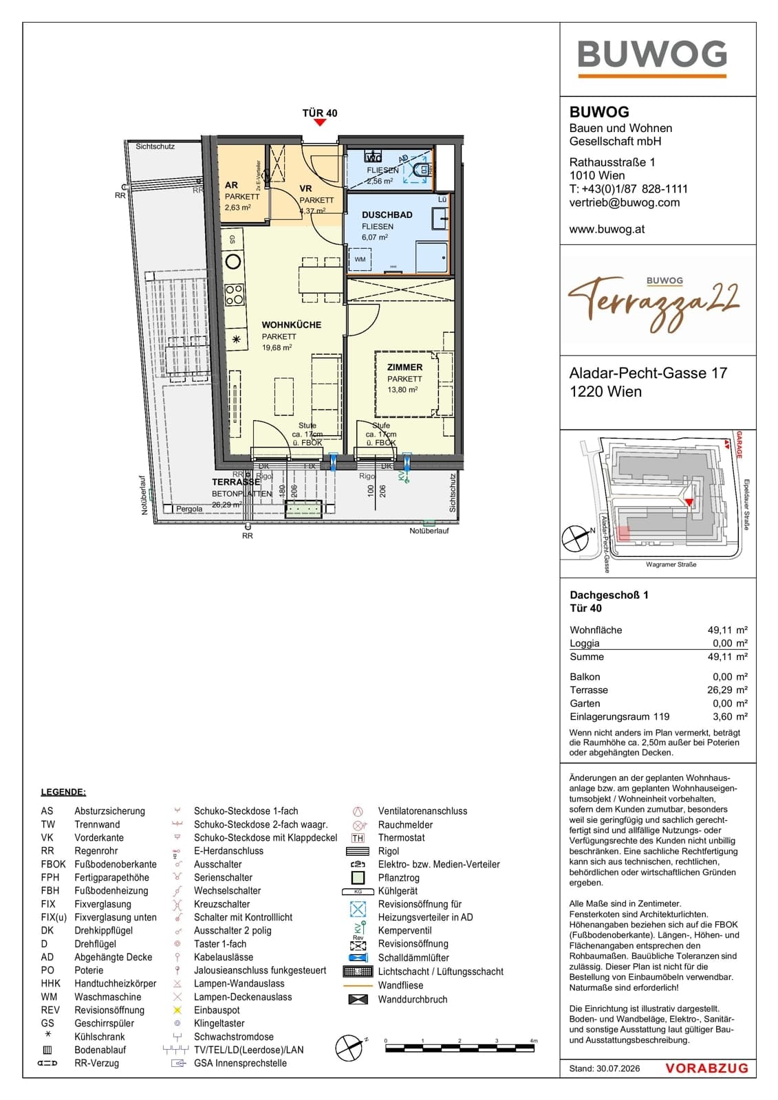 Floorplan Top 17.40 — Terrazza22 — 2 Rooms — 49.1 m² — 1. DG