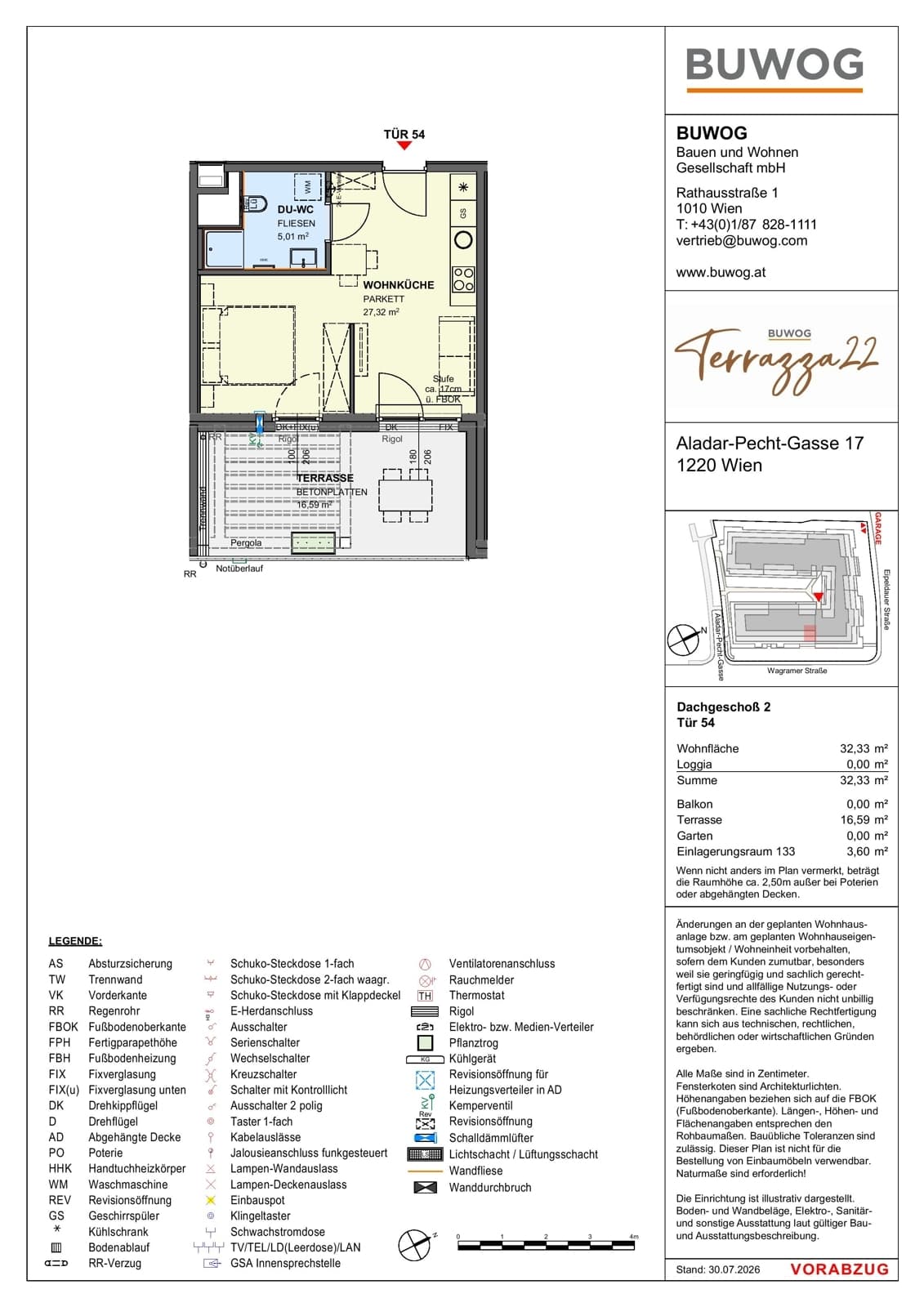 Floorplan Top 17.54 — Terrazza22 — 1 Rooms — 32.3 m² — 2. DG — Südost