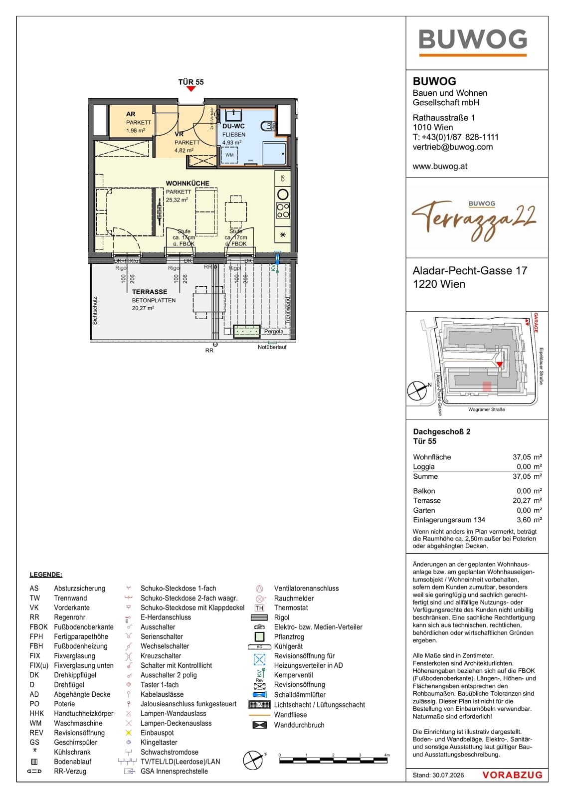 Floorplan Top 17.55 — Terrazza22 — 1 Rooms — 37.1 m² — 2. DG — Südost