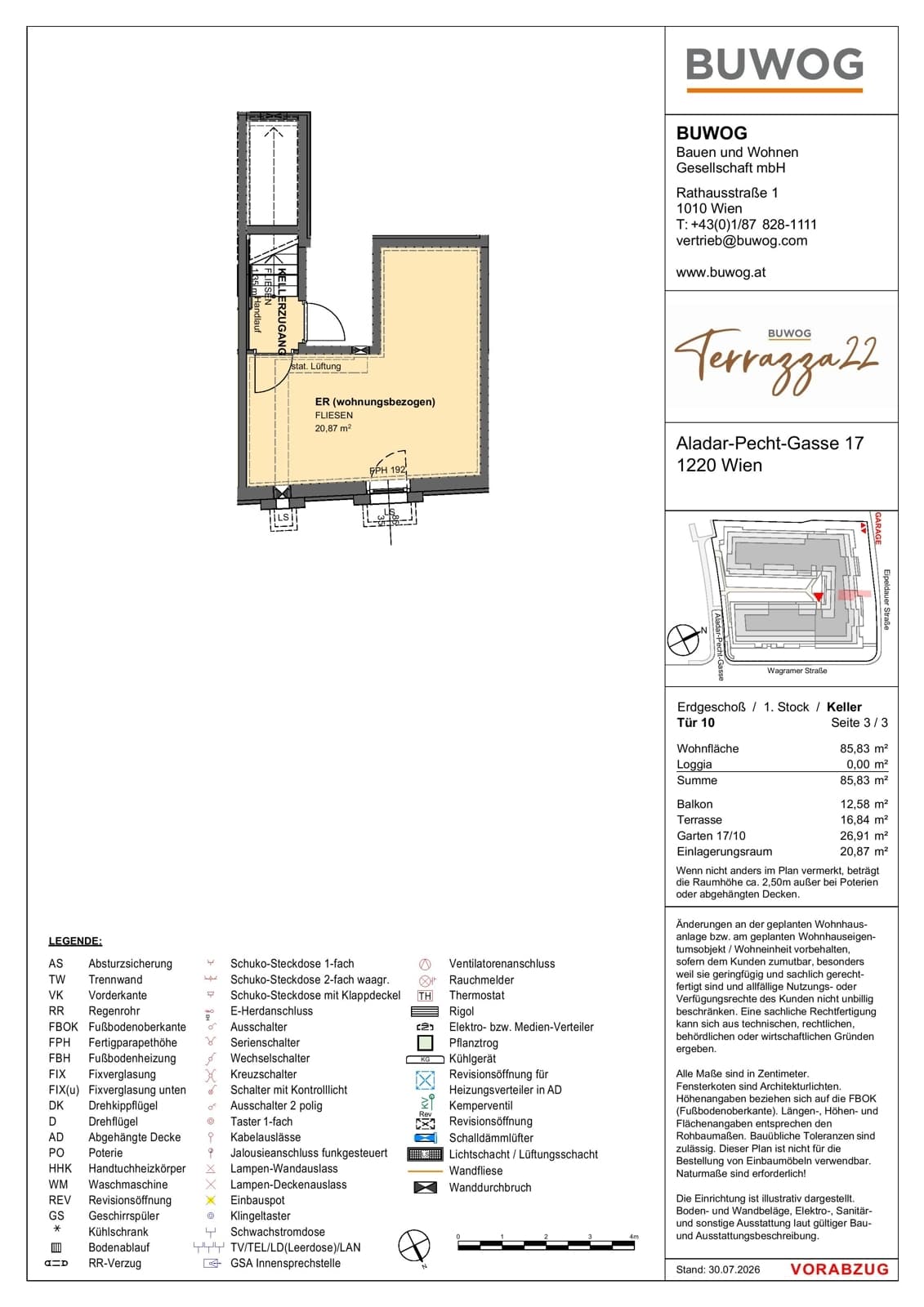 Floorplan Top 17.10 — Terrazza22 — 3 Rooms — 85.8 m² — EG — Nordost — Floorplan 3/3