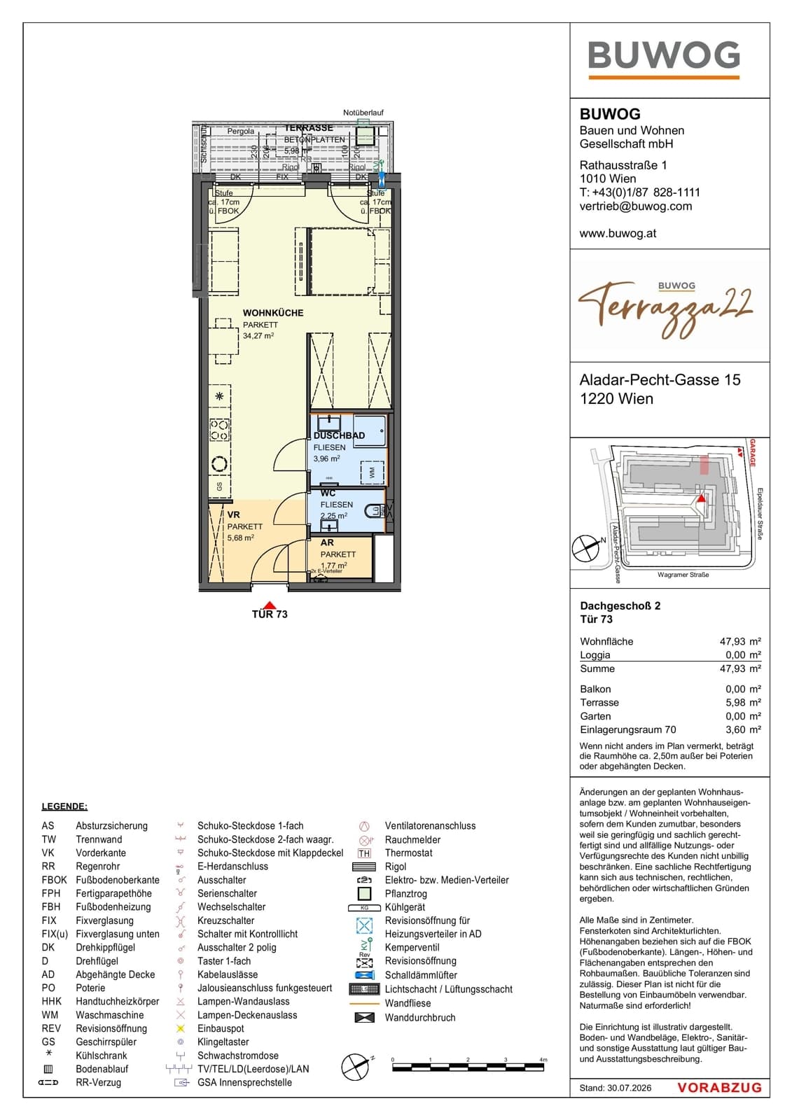 Floorplan Top 15.73 — Terrazza22 — 1 Rooms — 47.9 m² — 2. DG — Nordwest