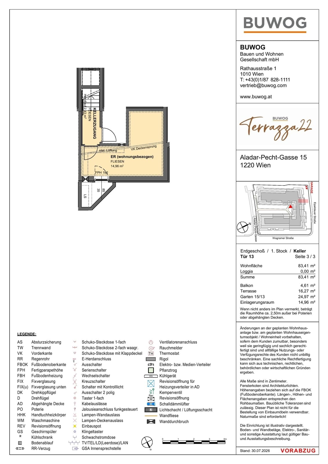 Floorplan Top 15.13 — Terrazza22 — 3 Rooms — 83.4 m² — EG — Nordost — Floorplan 3/3
