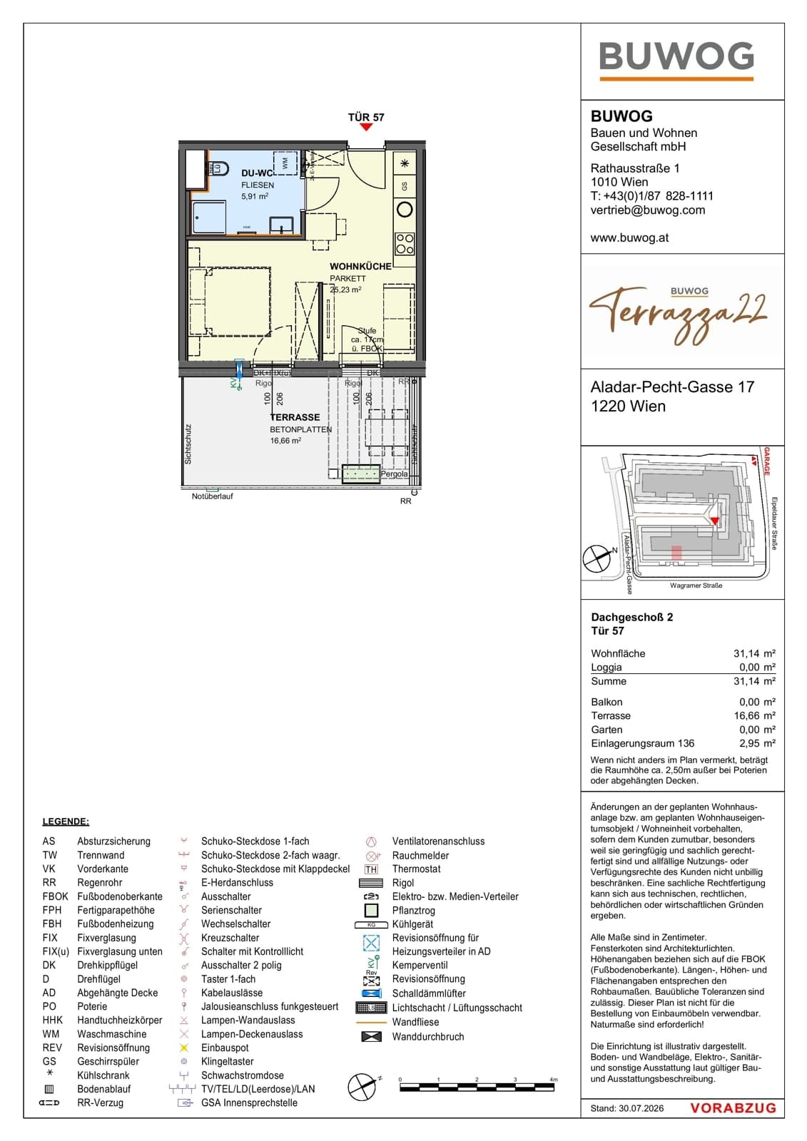Floorplan Top 17.57 — Terrazza22 — 1 Rooms — 31.1 m² — 2. DG — Südost