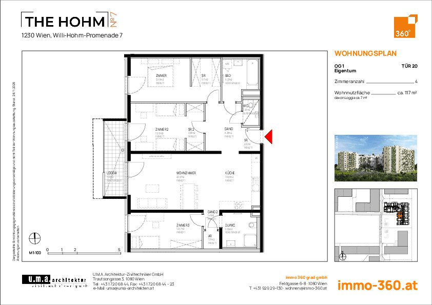 Grundriss Top 20 — THE HOHM 7 — 4 Zimmer — 116,7 m² — 1. OG