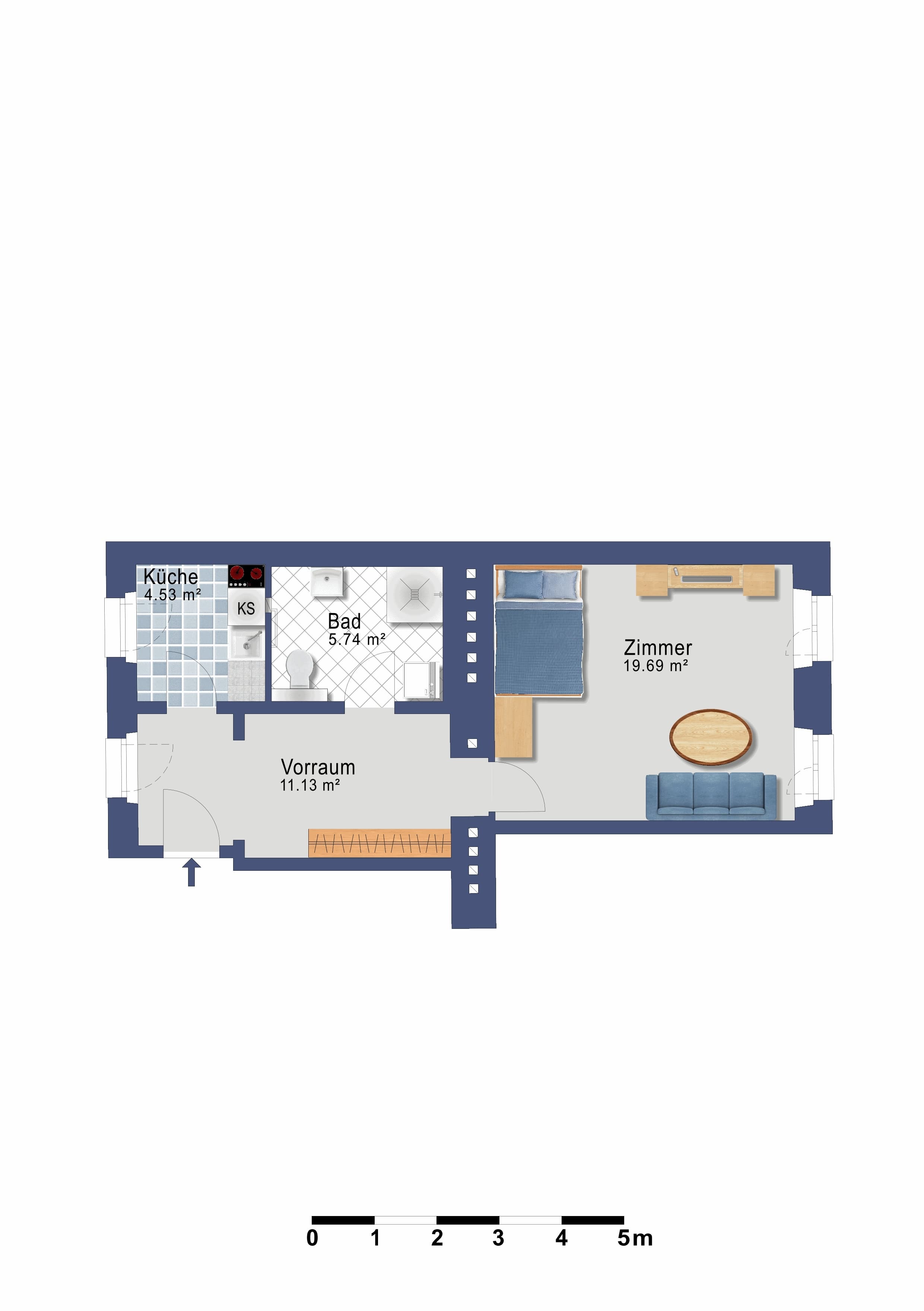 Floorplan Top 25 — VDG18 — 1.5 Rooms — 41.1 m²