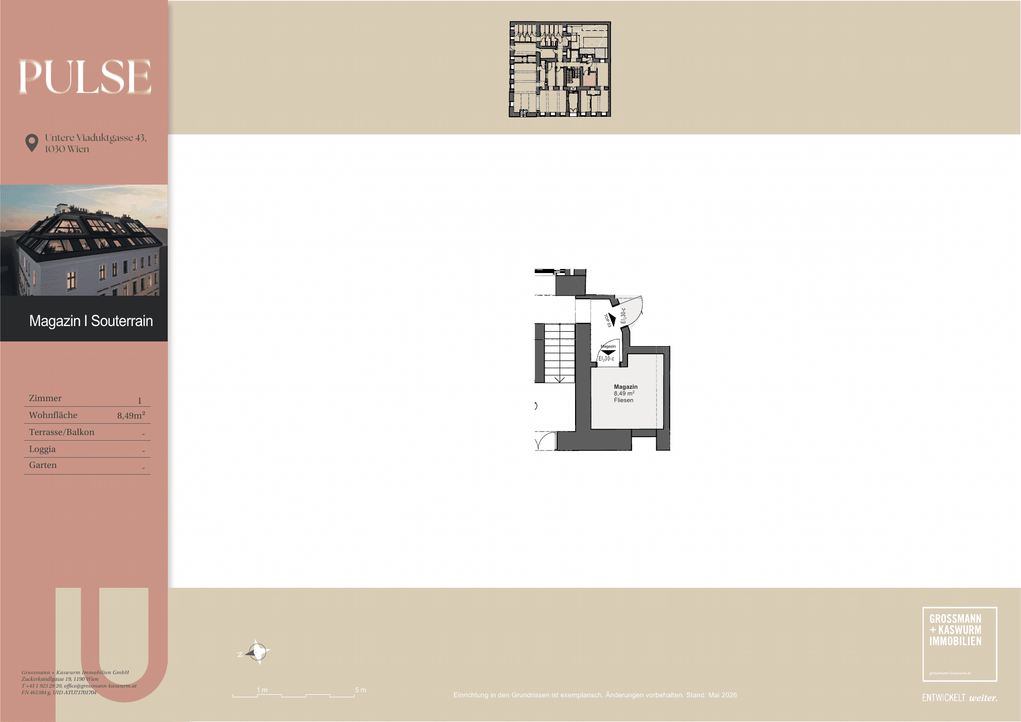 Grundriss Top Magazin — Pulse — 1 Zimmer — 8,5 m² — Basement