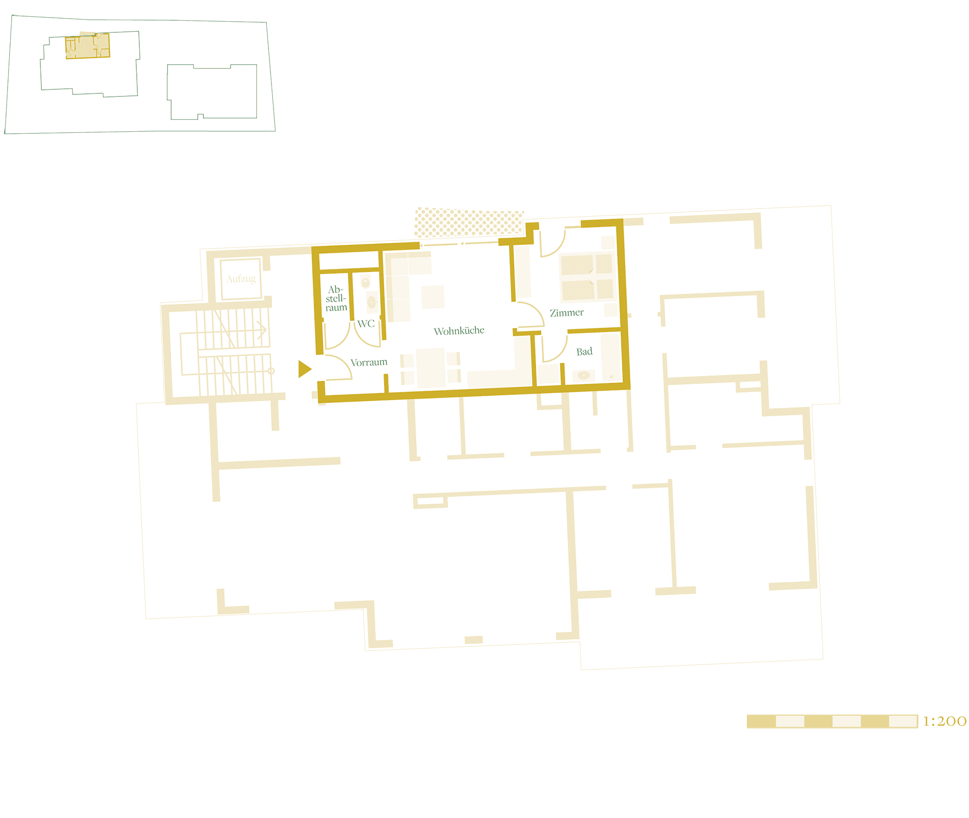 Grundriss Top 1.5 — Rebenblick — 2 Zimmer — 50,1 m² — 2nd floor / 4th floor