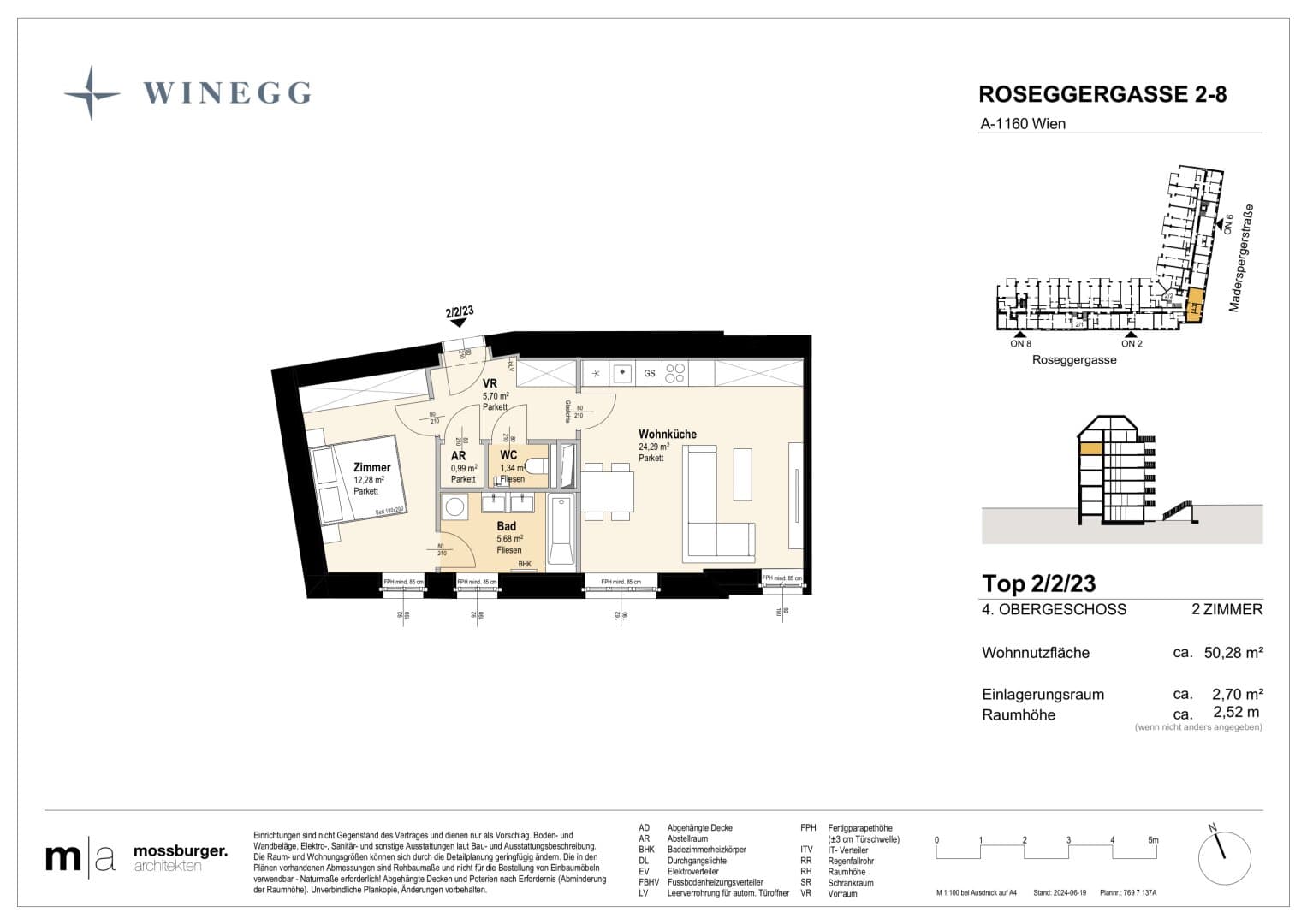 Grundriss Top 2/2/23 — Grand Garden — 2 Zimmer — 50,3 m² — 4th floor