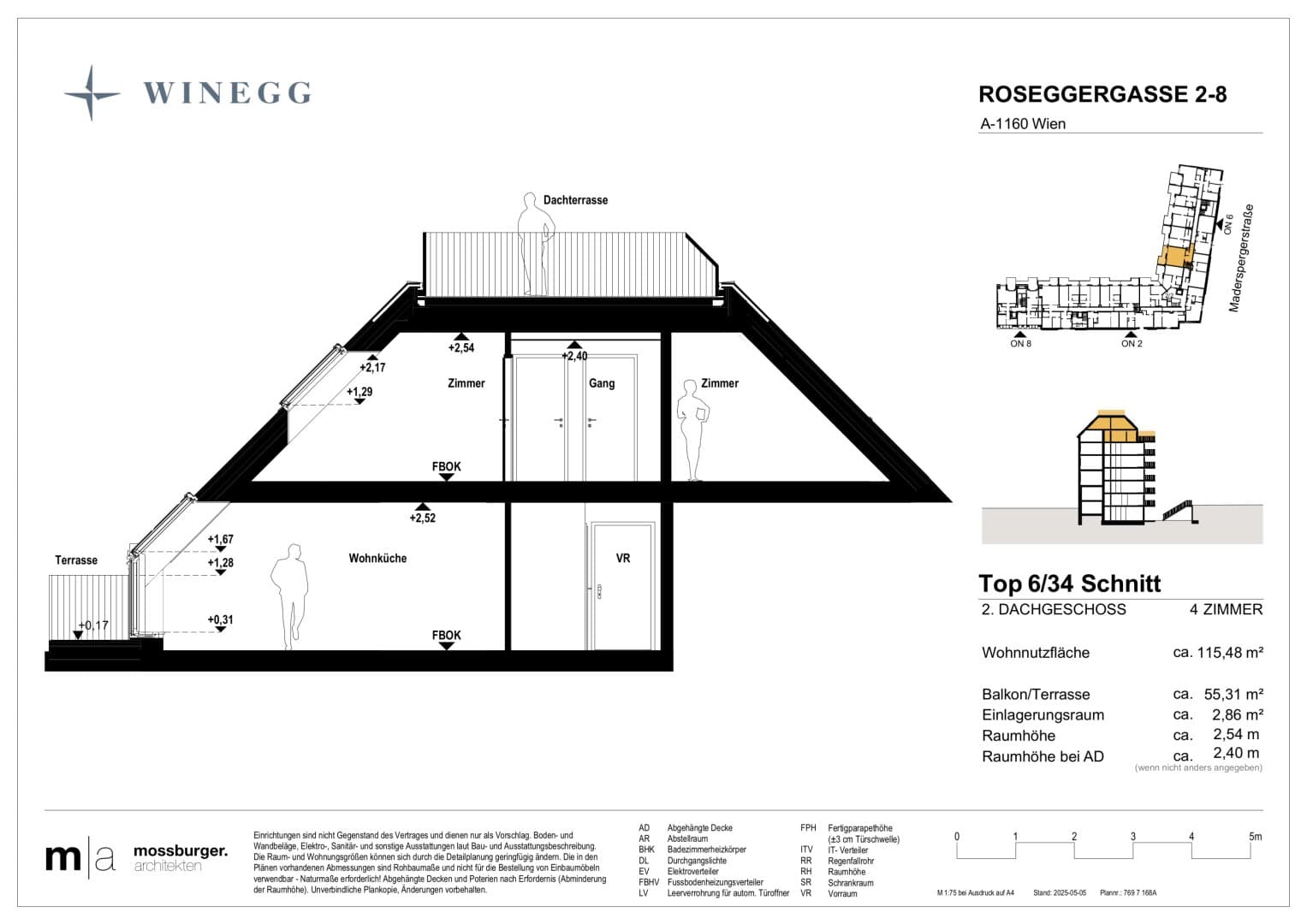 Grundriss Top 6/34 — Grand Garden — 4 Zimmer — 114,1 m² — 1st attic floor — Grundriss 4/4