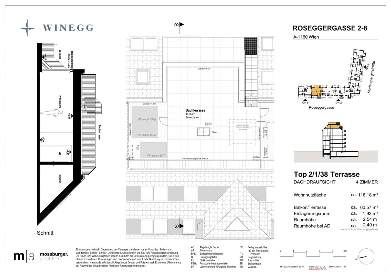 Grundriss Top 2/1/38 — Grand Garden — 4 Zimmer — 118,2 m² — 2nd attic floor — Grundriss 2/2