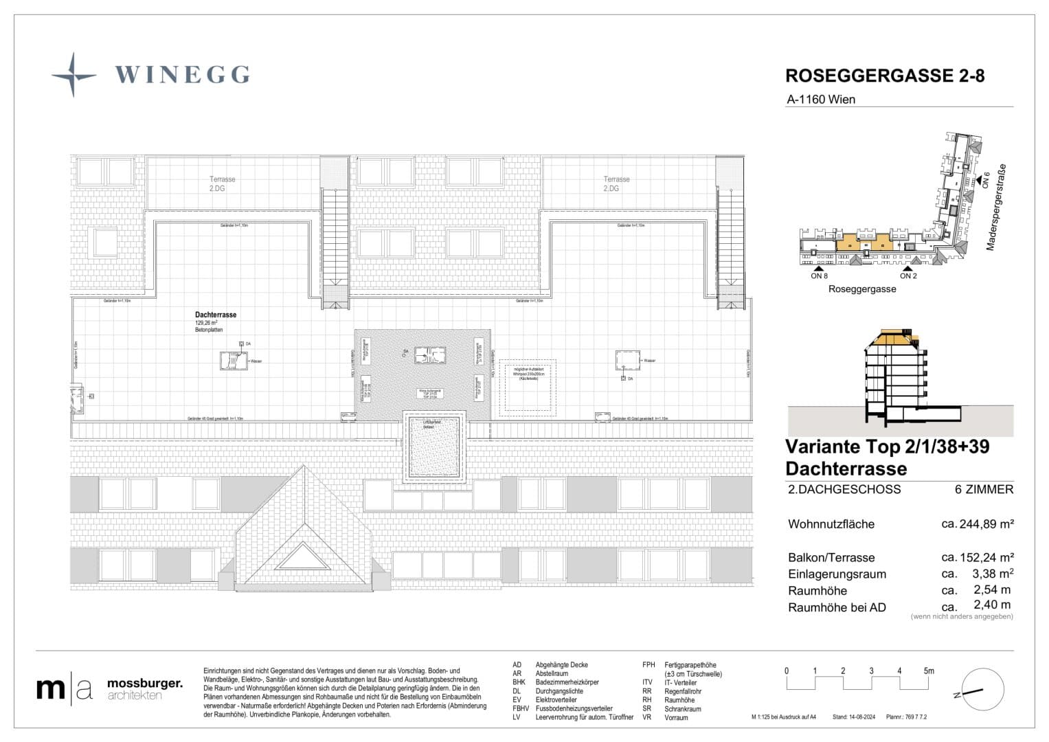 Grundriss Top 2/1/38+2/1/39 V — Grand Garden — 6 Zimmer — 244,9 m² — 2nd attic floor — Grundriss 2/2