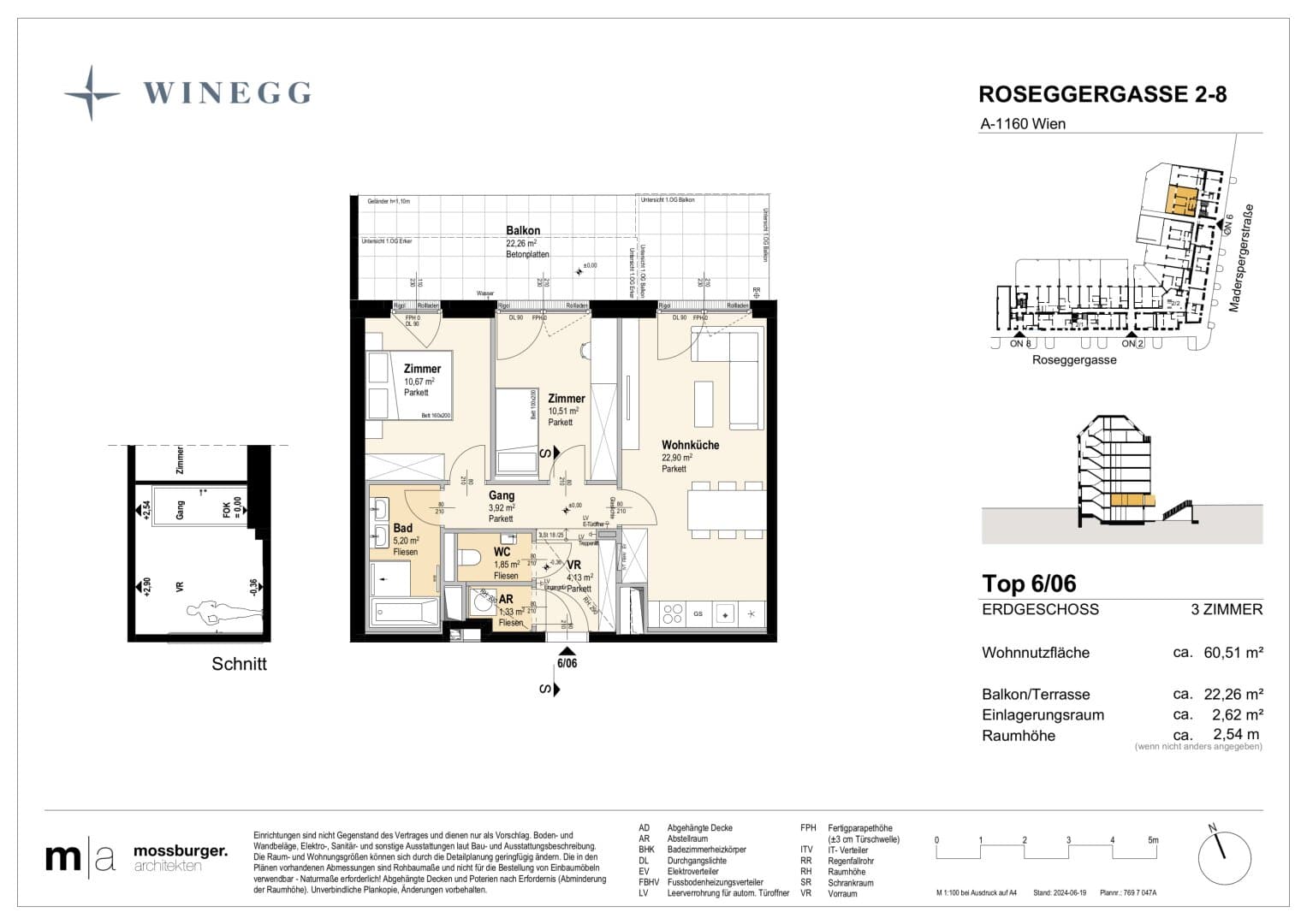 Grundriss Top 6/06 — Grand Garden — 3 Zimmer — 60,5 m² — Ground floor
