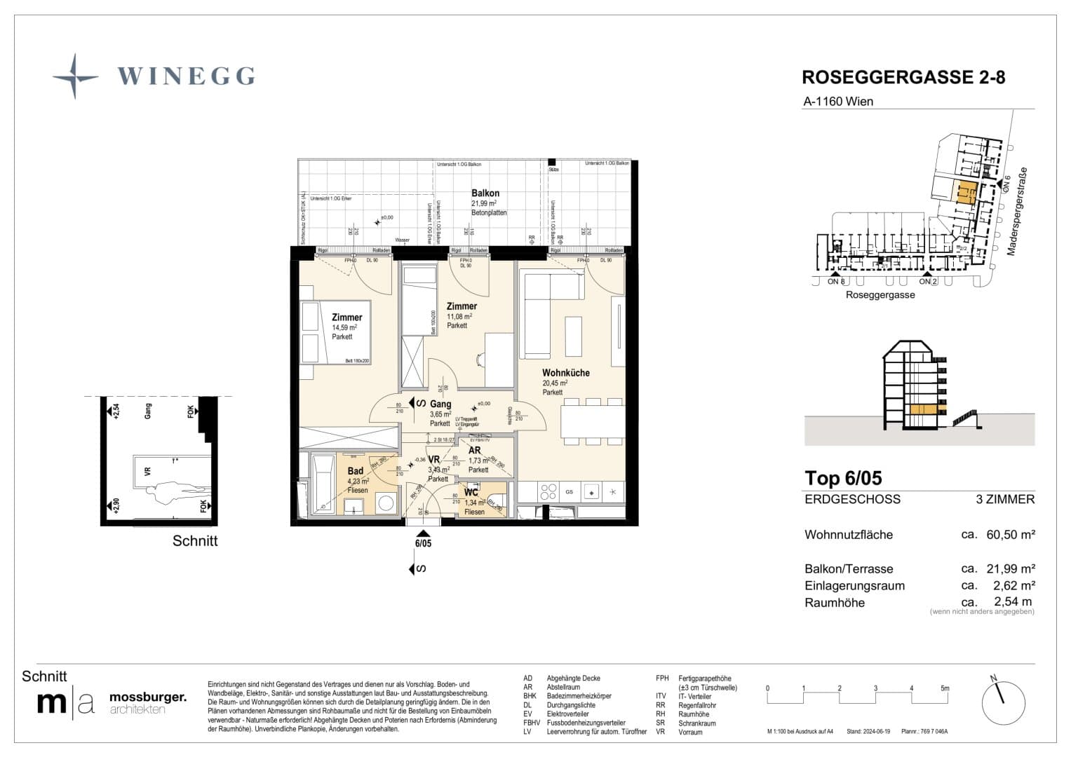 Grundriss Top 6/05 — Grand Garden — 3 Zimmer — 60,6 m² — Ground floor