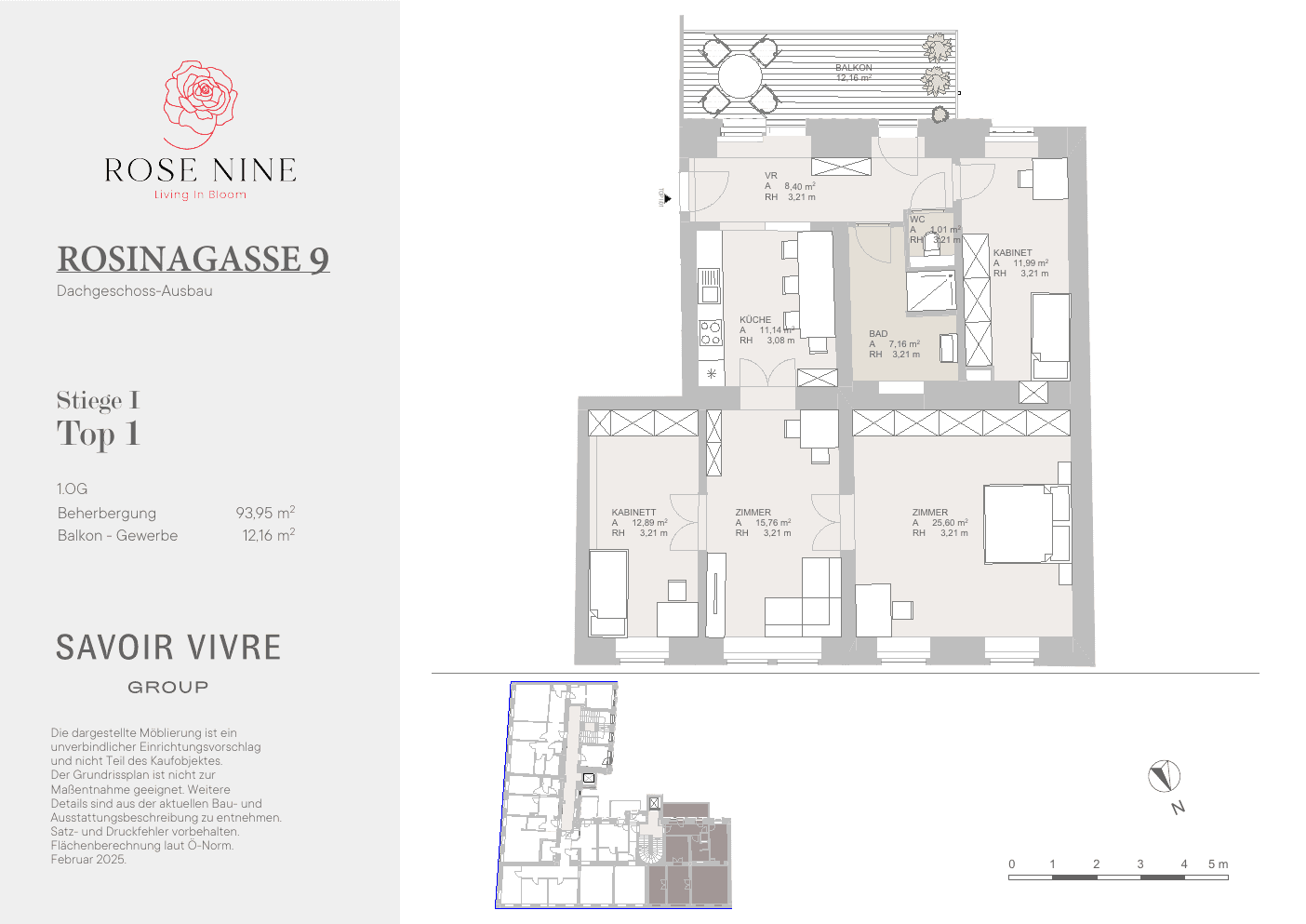 Grundriss Top I-01 — Rose Nine — 4 Zimmer — 94 m² — 1st floor