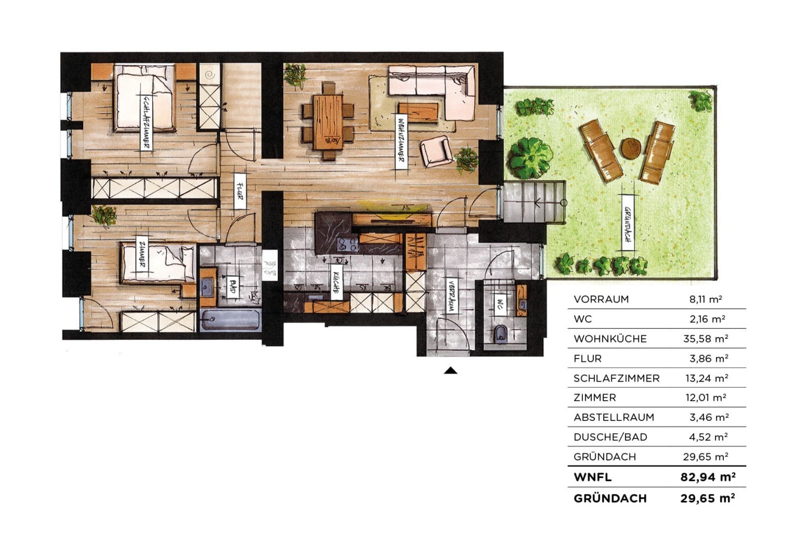 Grundriss Top 10 — soVie — 3 Zimmer — 82,9 m² — 1st floor