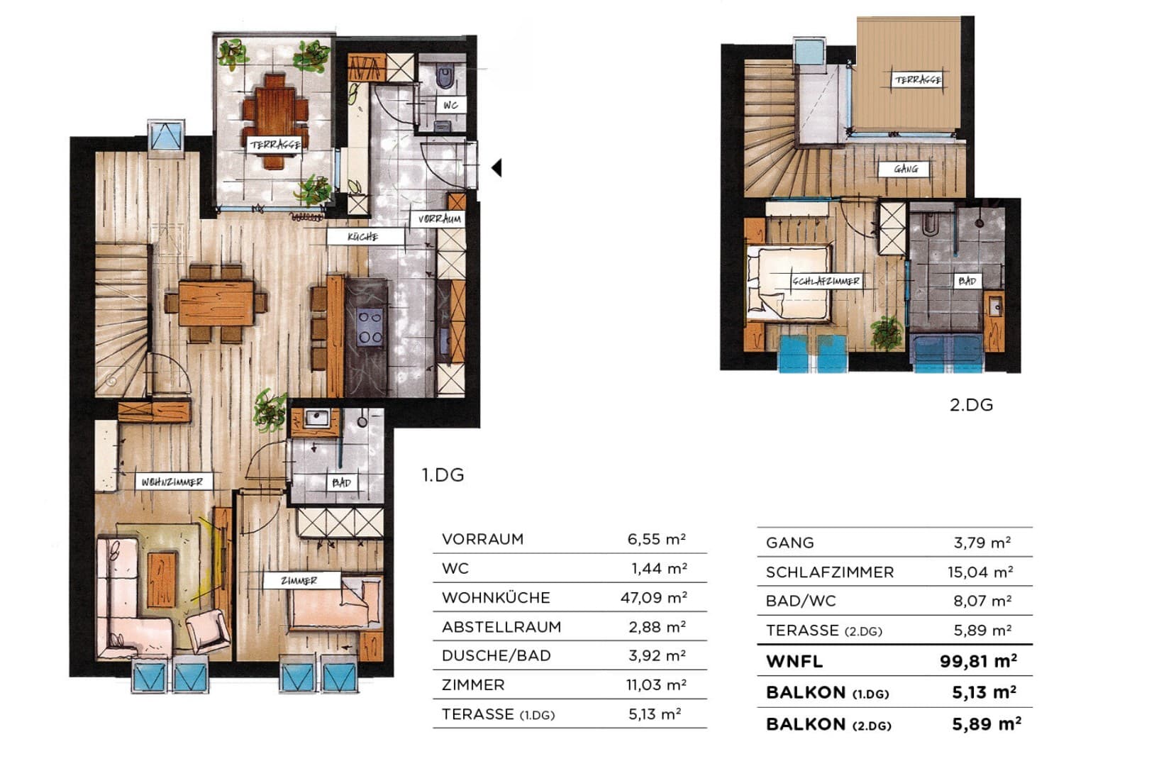 Grundriss Top 22 — soVie — 4 Zimmer — 99,8 m² — Attic floor