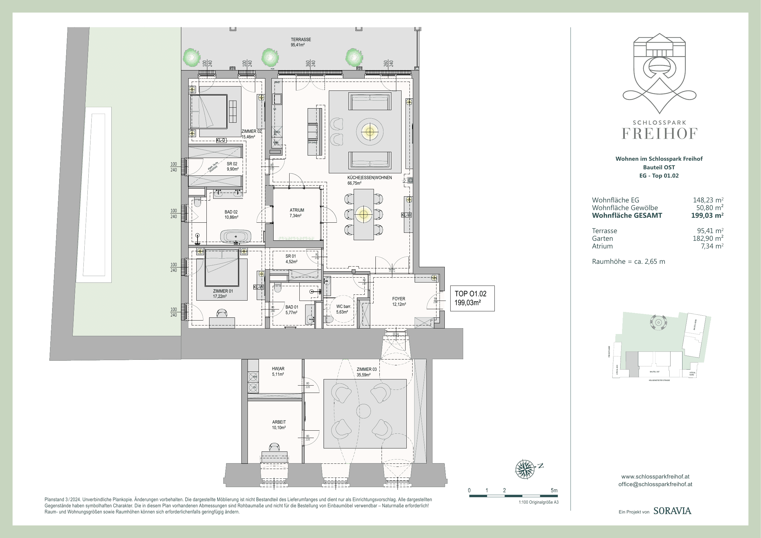 Grundriss Top O.1.02 — Schlosspark Freihof — 4.5 Zimmer — 199 m² — palace-residence
